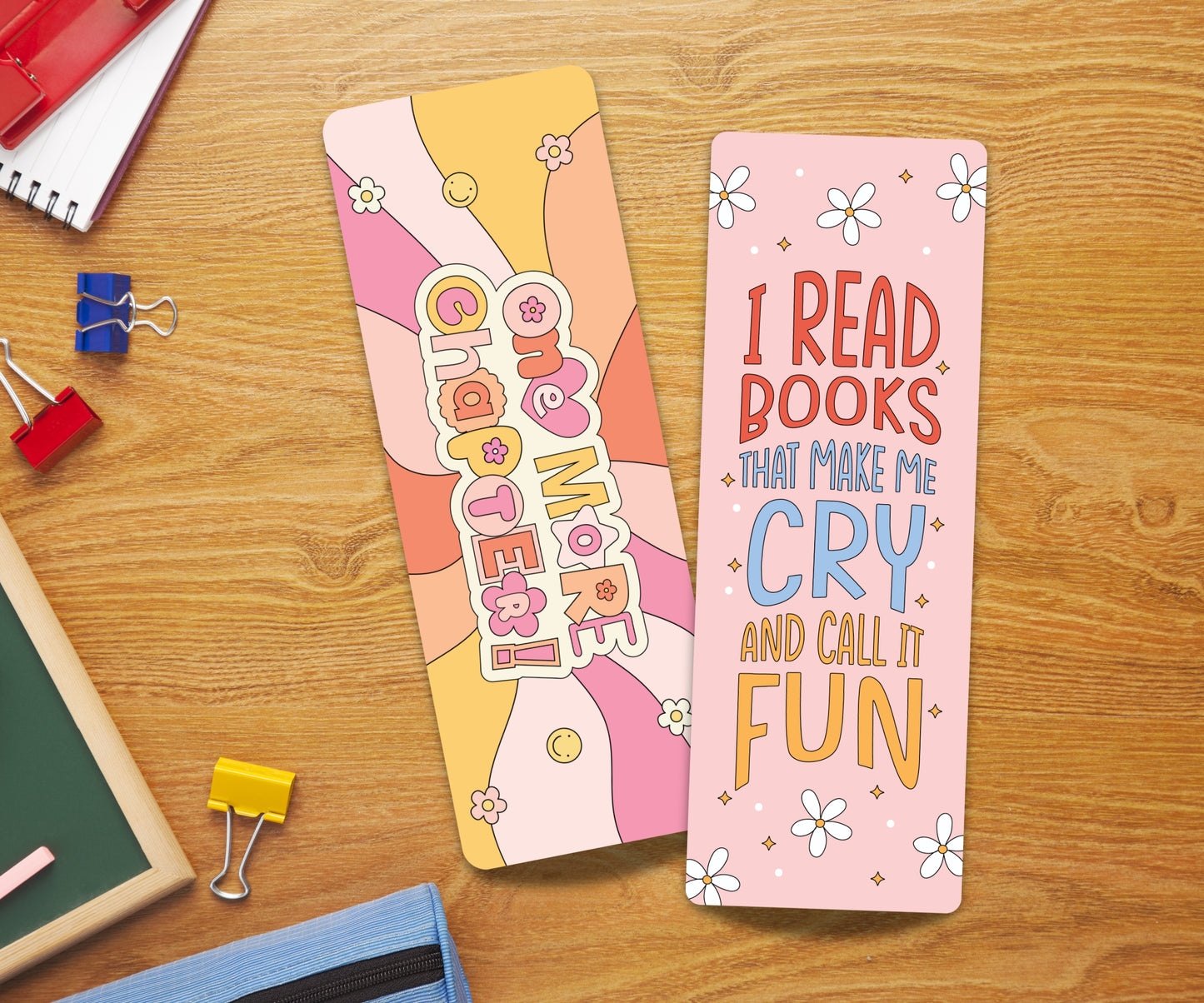 Set of 2 Cute Laminated Bookmark