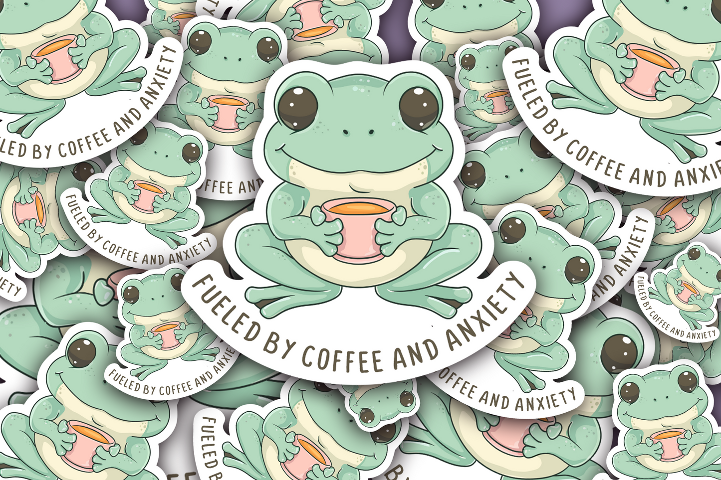 Fueled By Coffee and Anxiety Vinyl Waterproof Sticker