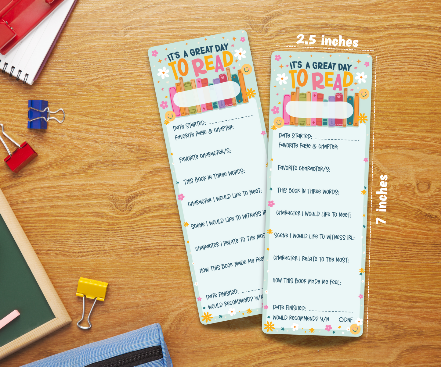 To Read Laminated Bookmark