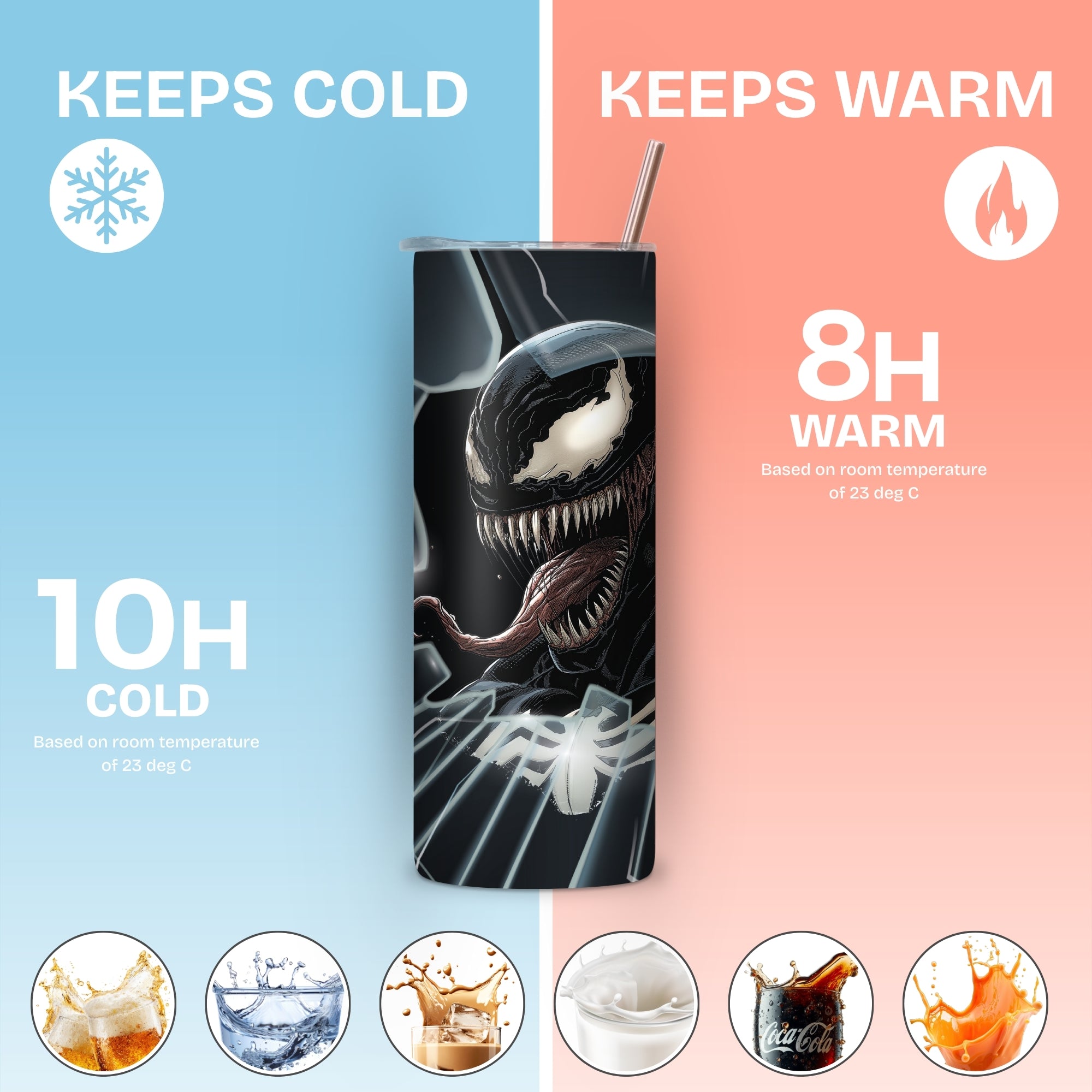 Venom Themed Stainless Steel Vacuum Insulated Tumbler