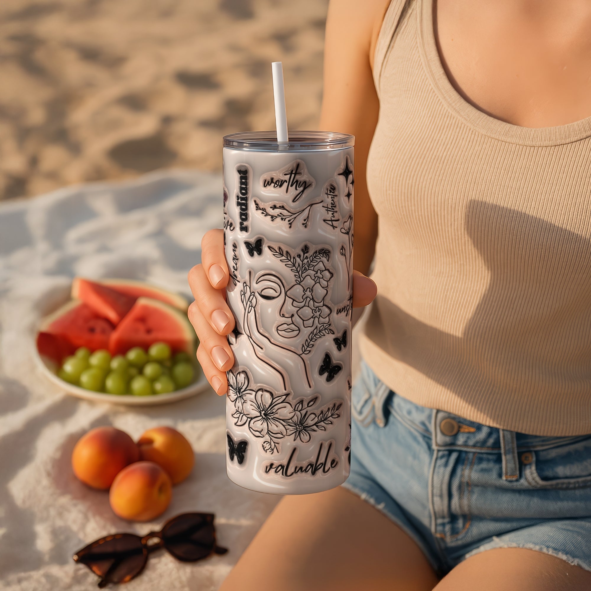 Positive Affirmations 3D Stainless Steel Vacuum Insulated Tumbler