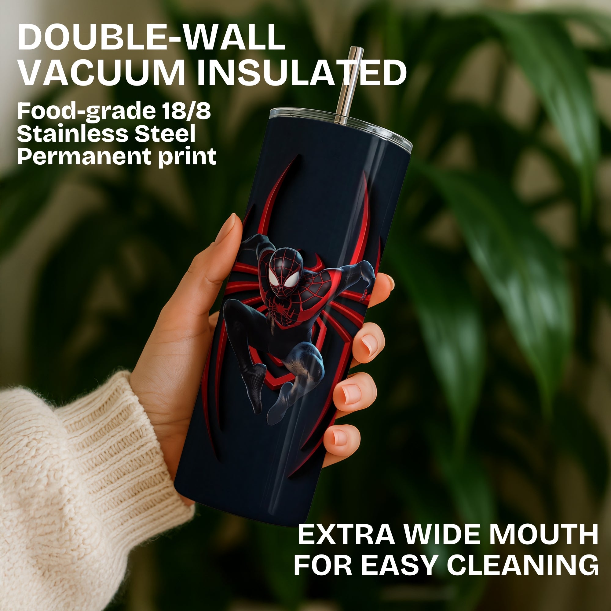 Spider Spiderman Themed Stainless Steel Vacuum Insulated Tumbler
