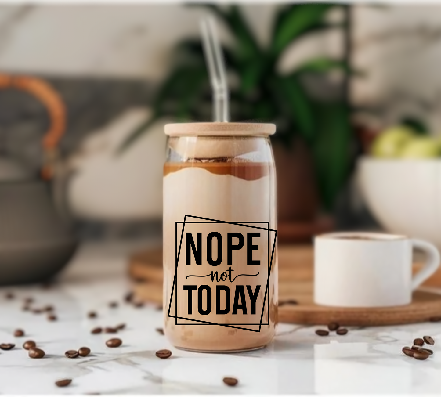 Nope Not Today Glass Tumbler
