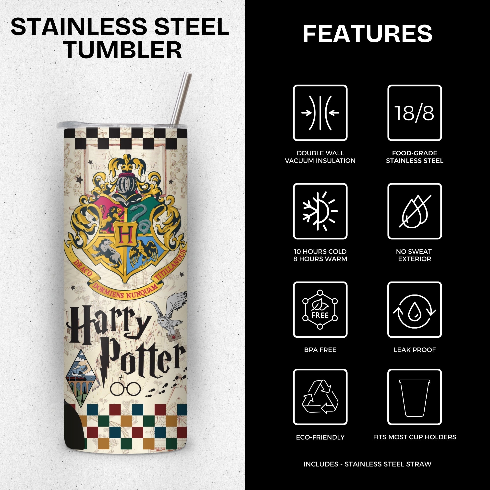 Harry Potter Themed Stainless Steel Vacuum Insulated Tumbler