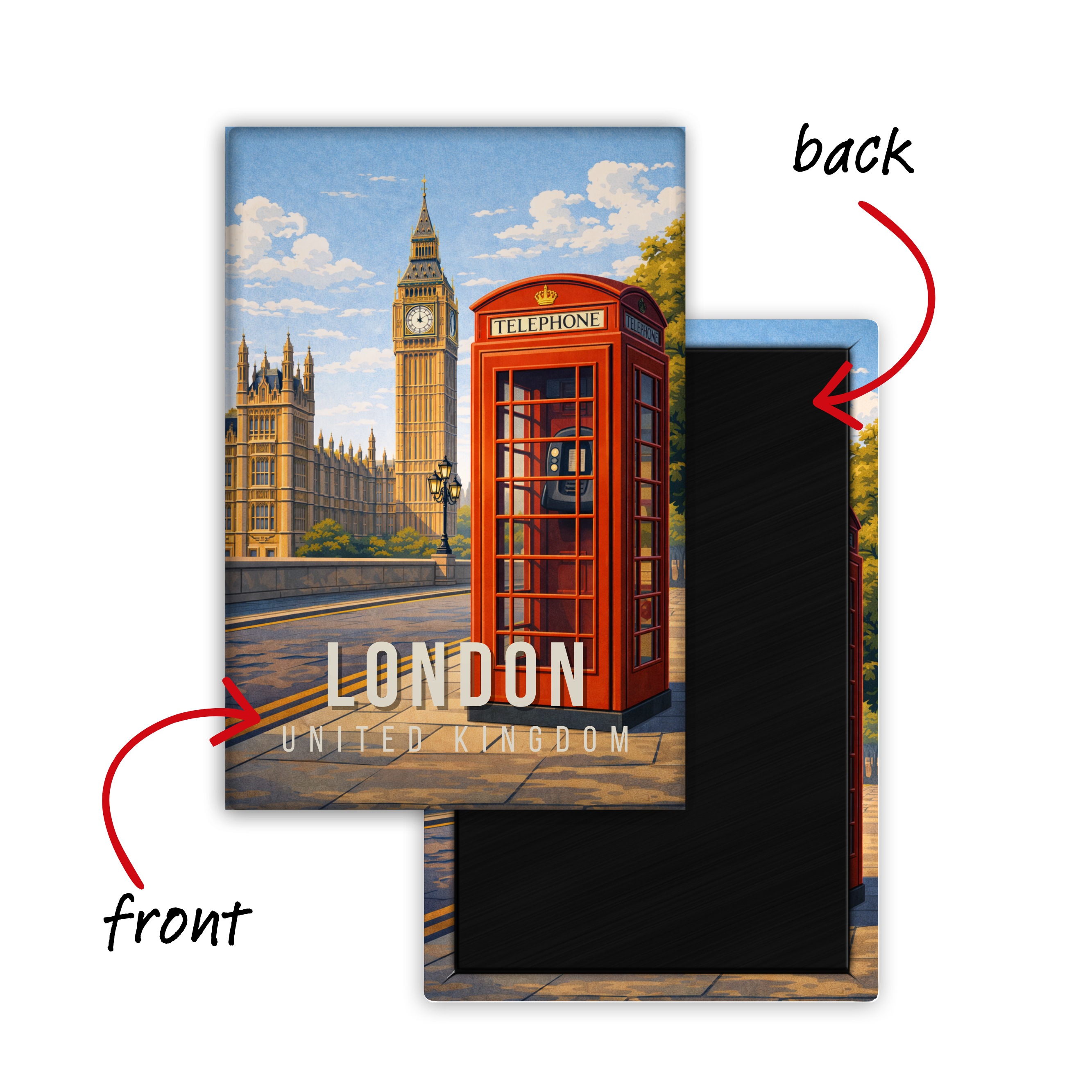 Next Stop: London, UK - Fridge Magnet