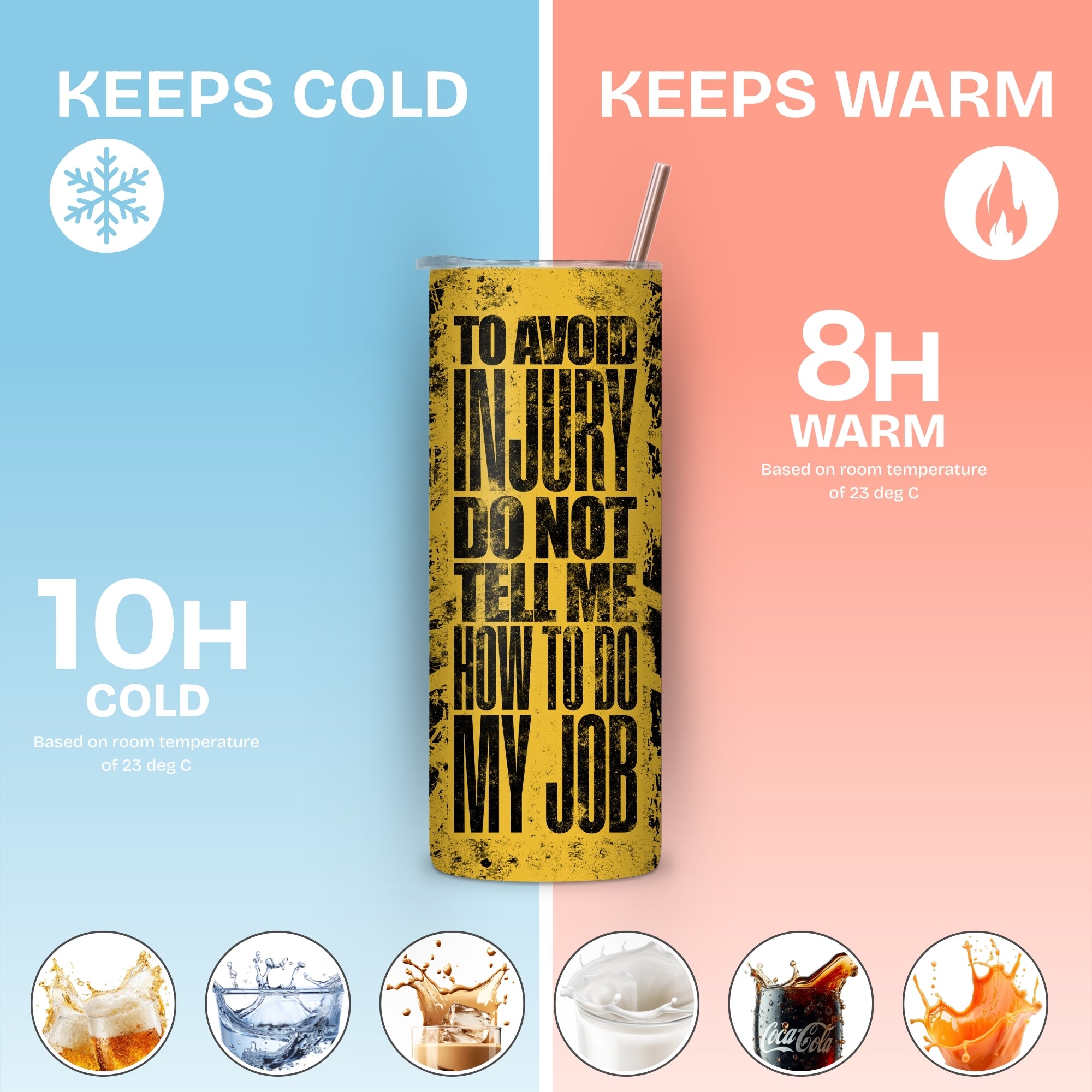 Office Sarcasm Themed Stainless Steel Vacuum Insulated Tumbler