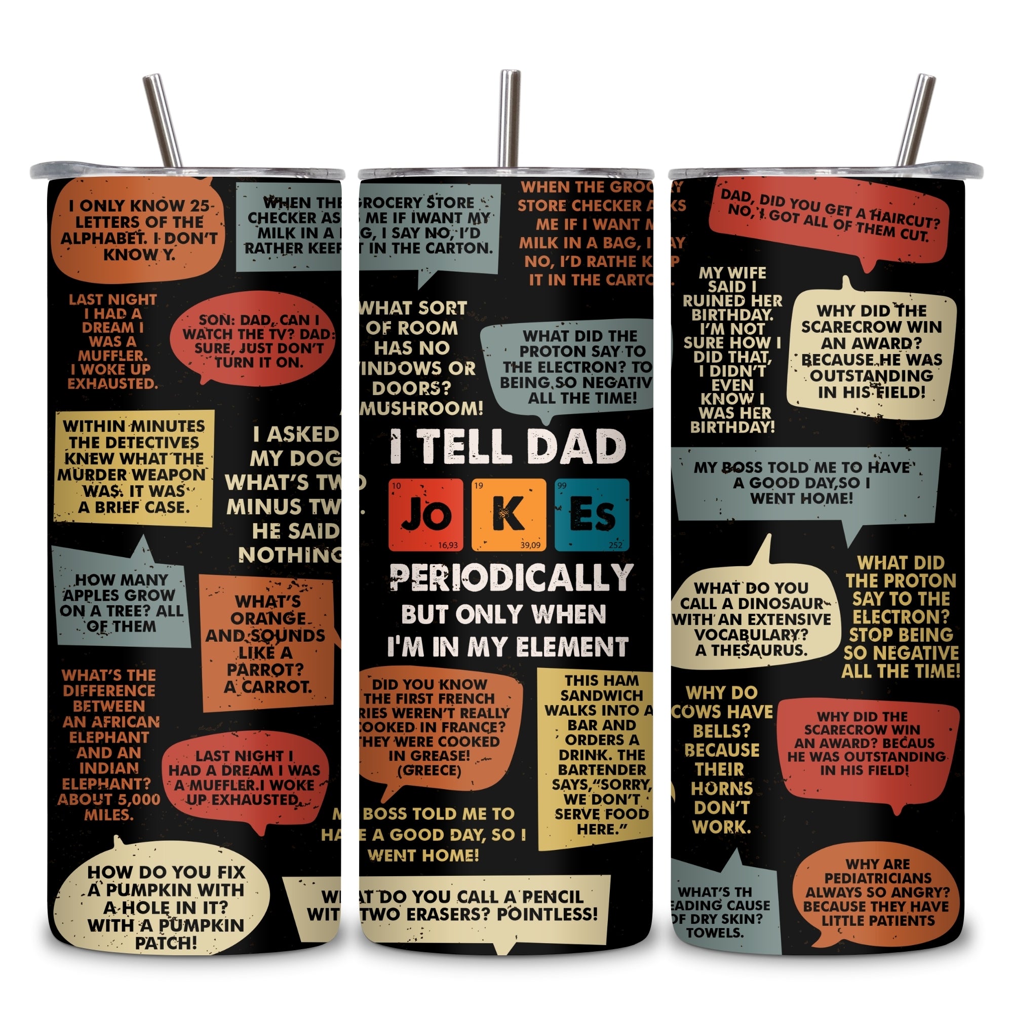 Dad Jokes Funny Stainless Steel Vacuum Insulated Tumbler