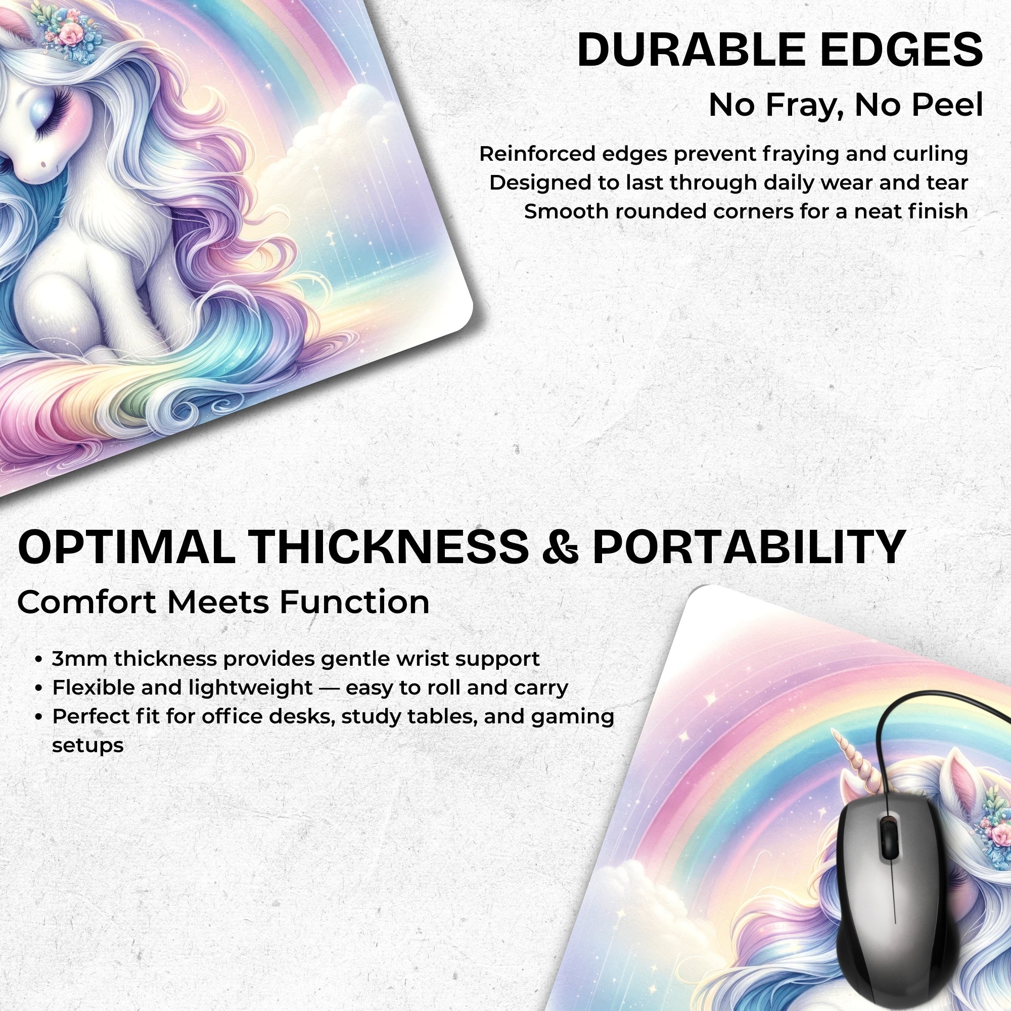 Rainbow Unicorn Mouse Pad