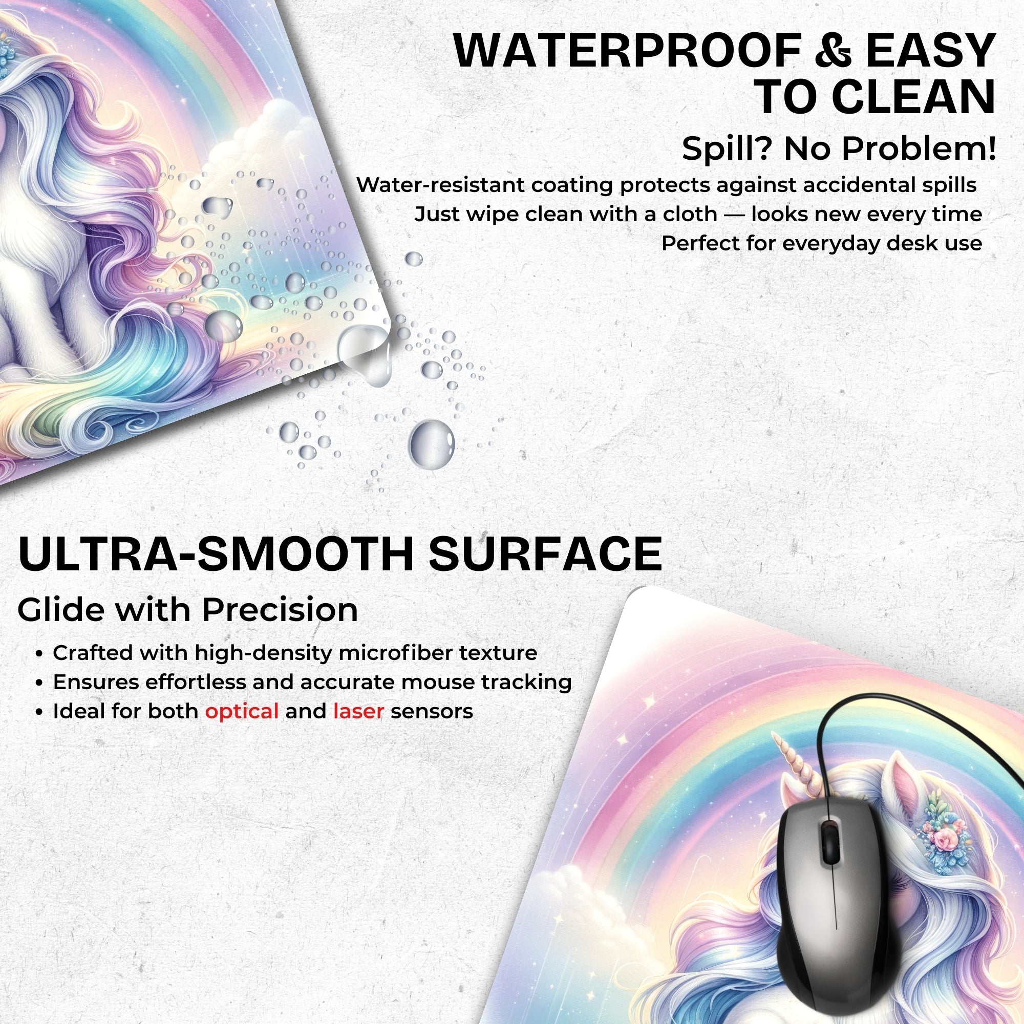 Rainbow Unicorn Mouse Pad