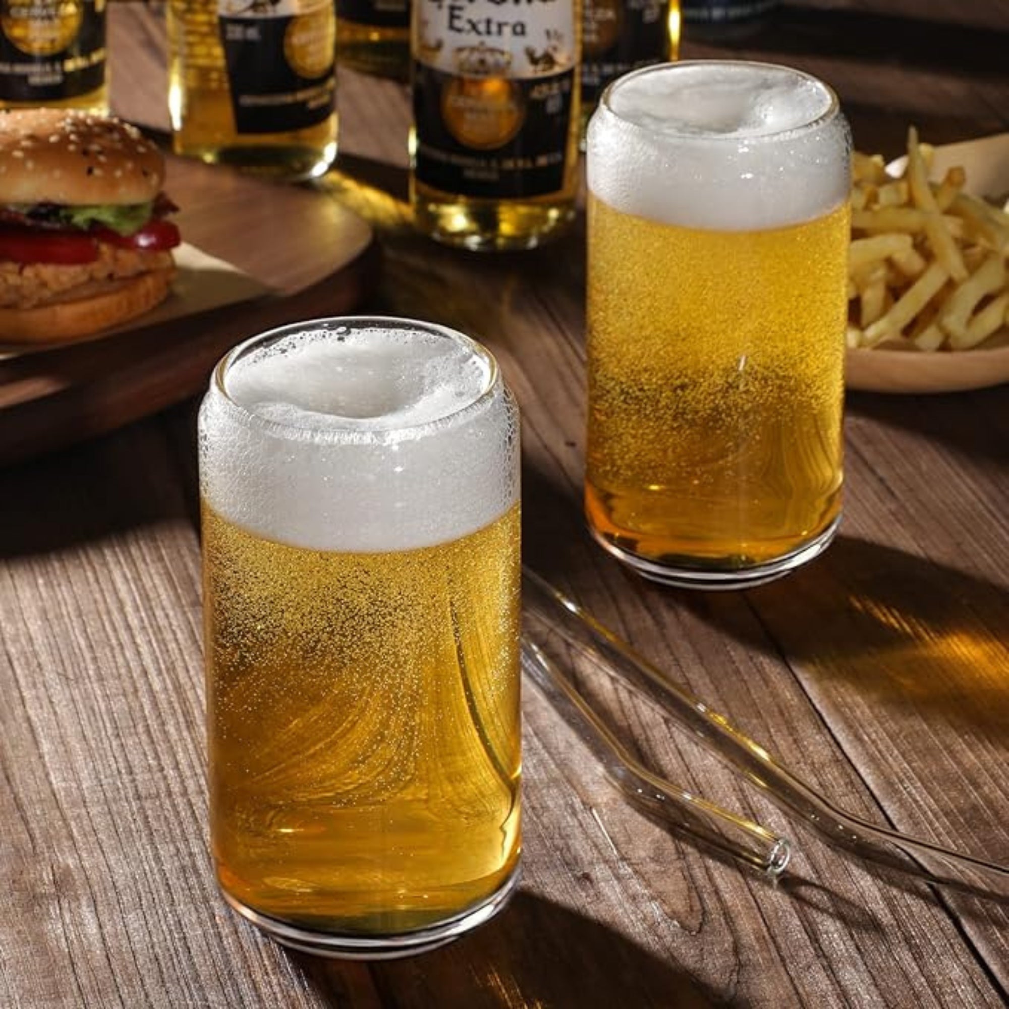 Clear - Glass Tumbler with Glass Straw & Bamboo Lid