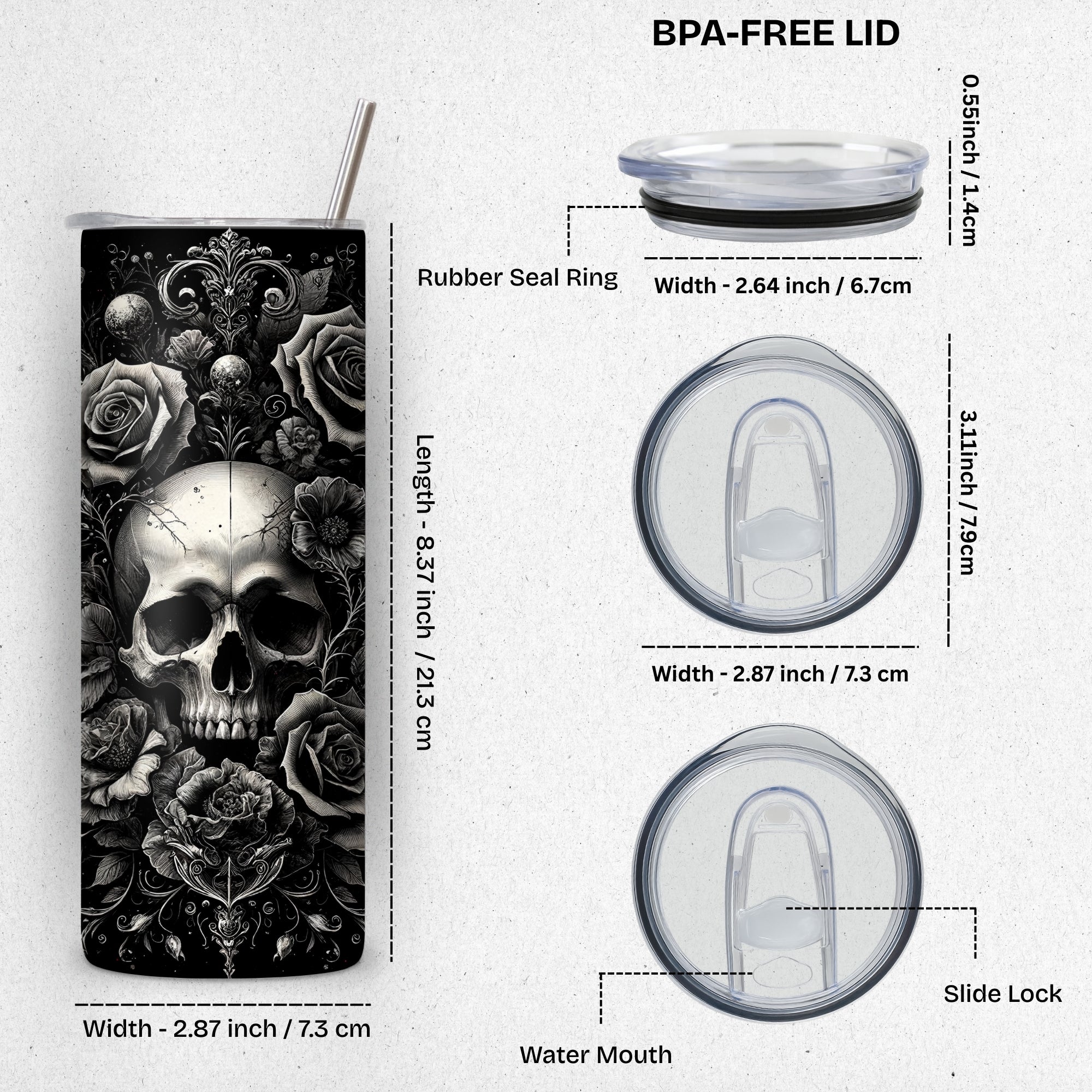 Gothic Themed Stainless Steel Vacuum Insulated Tumbler