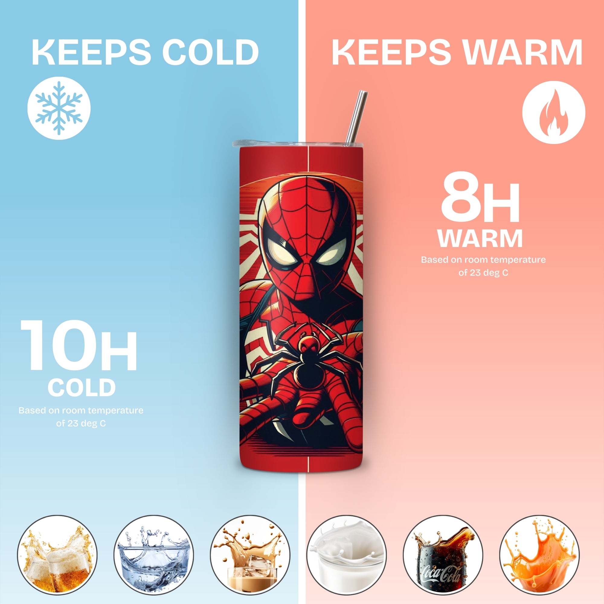 Spiderman 3 Themed Stainless Steel Vacuum Insulated Tumbler