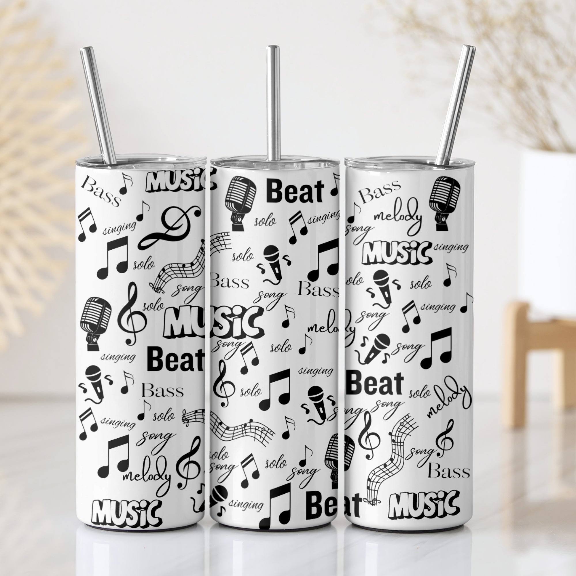 Music Lover Themed Stainless Steel Vacuum Insulated Tumbler
