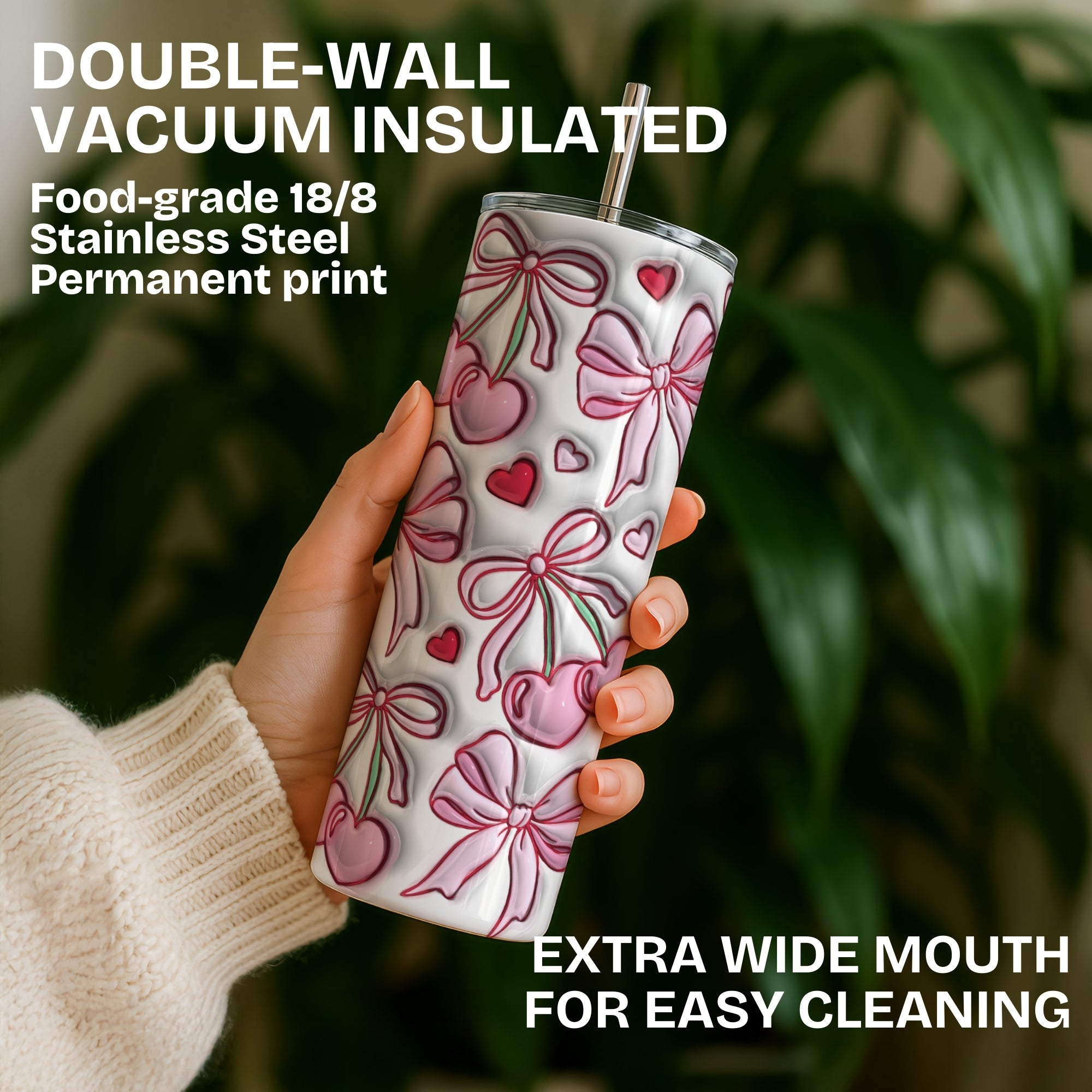 Coquette Themed Stainless Steel Vacuum Insulated Tumbler