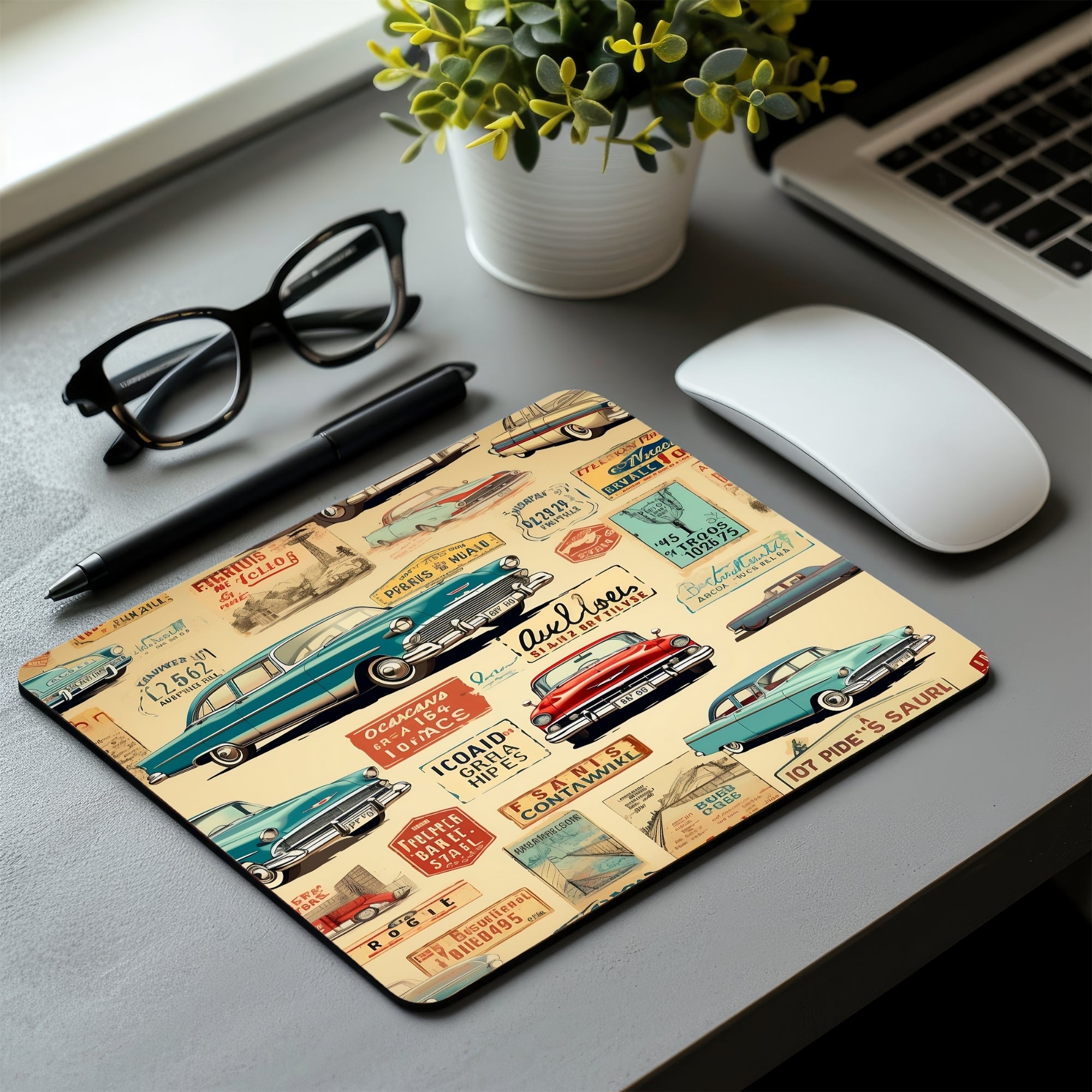 Retro Garage Mouse Pad