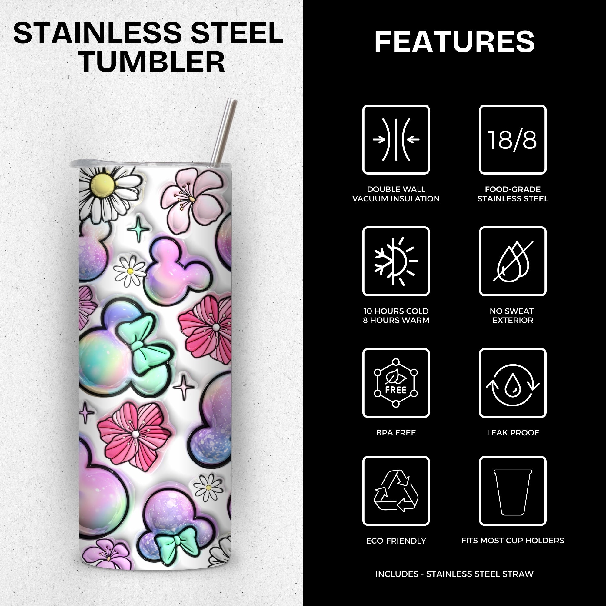 Mickey Ears Stainless Steel Vacuum Insulated Tumbler