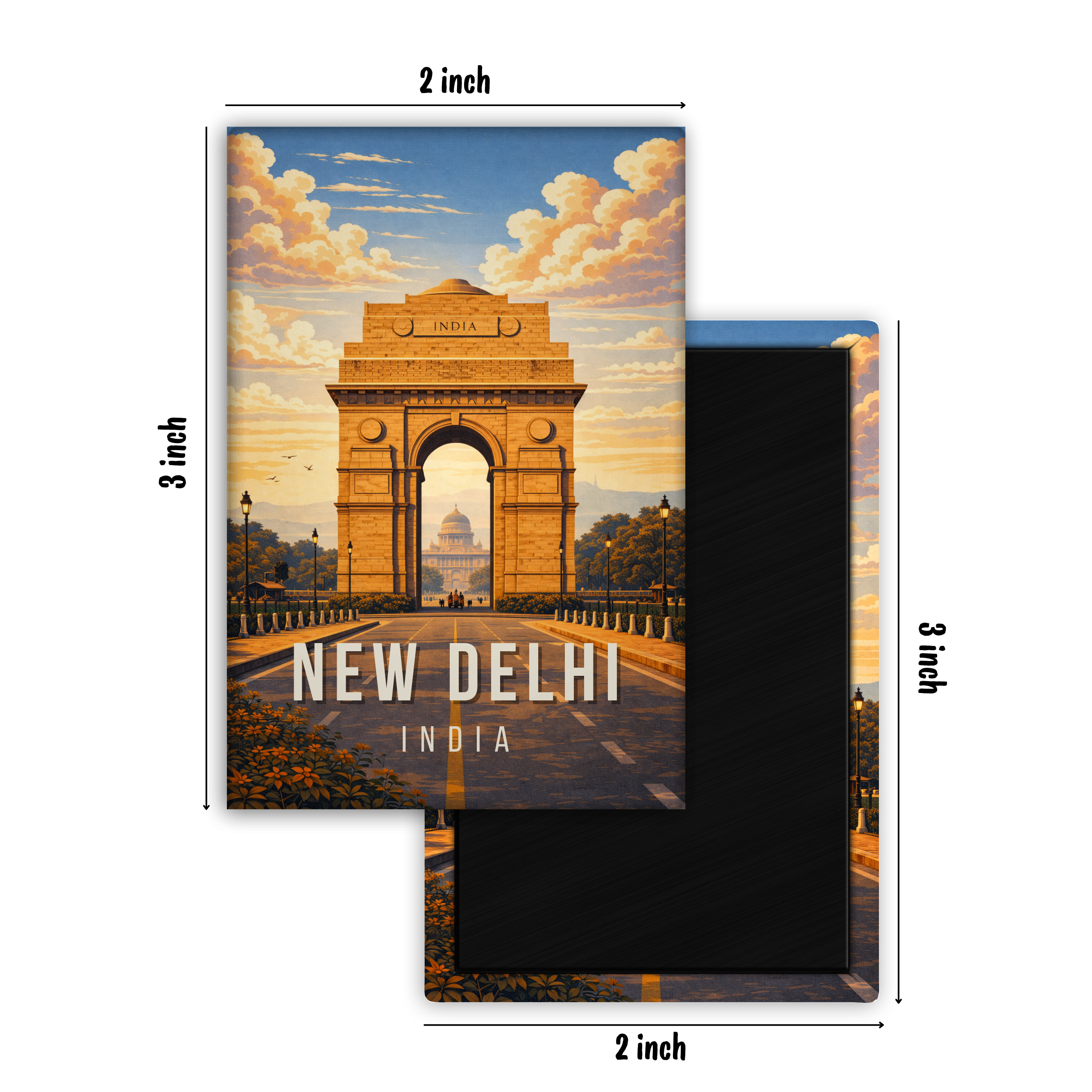 Icons of New Delhi - Fridge Magnet