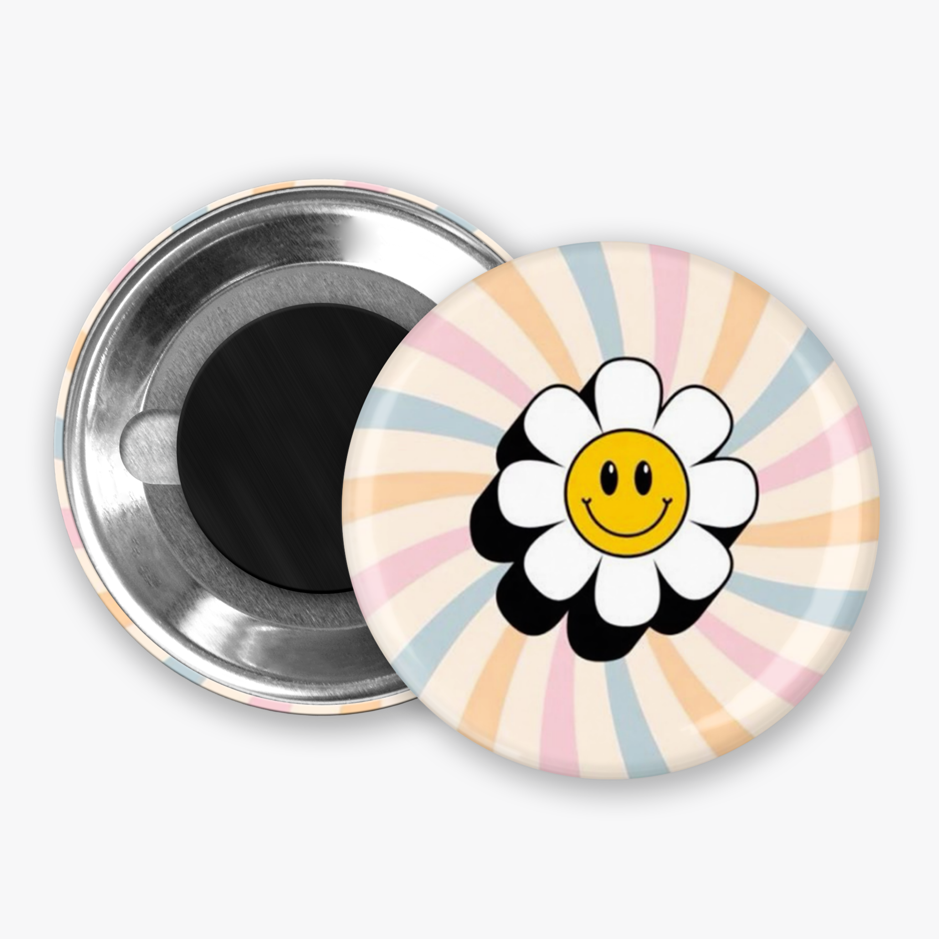 Retro Daisy - Button Pin / Magnet