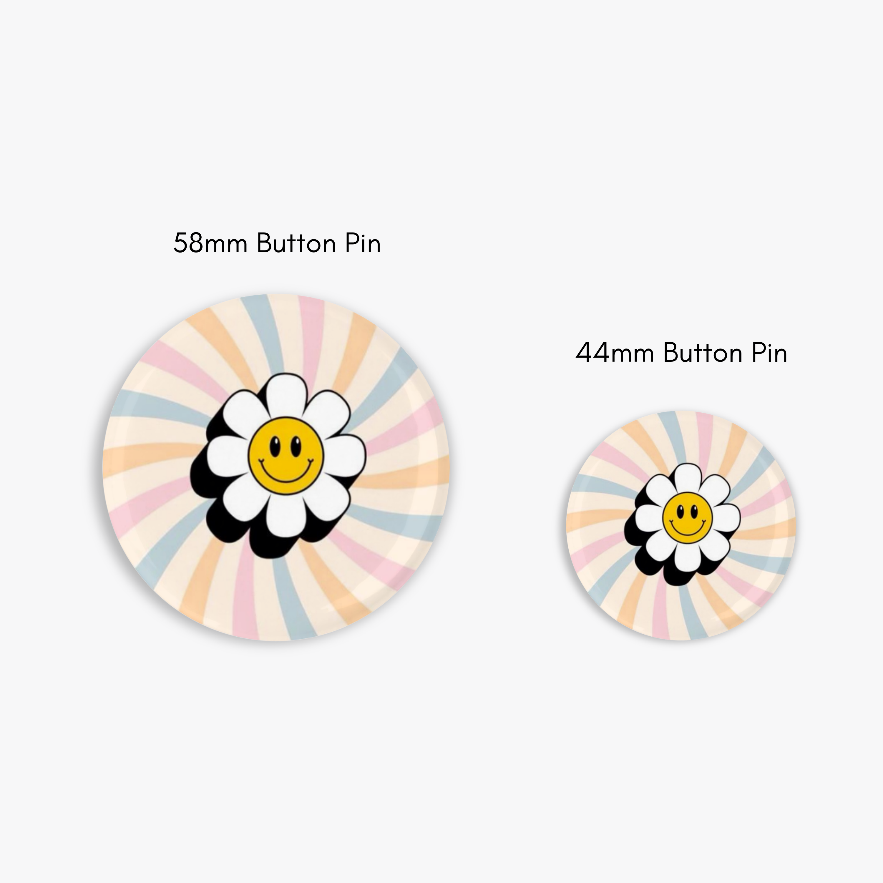 Retro Daisy - Button Pin / Magnet