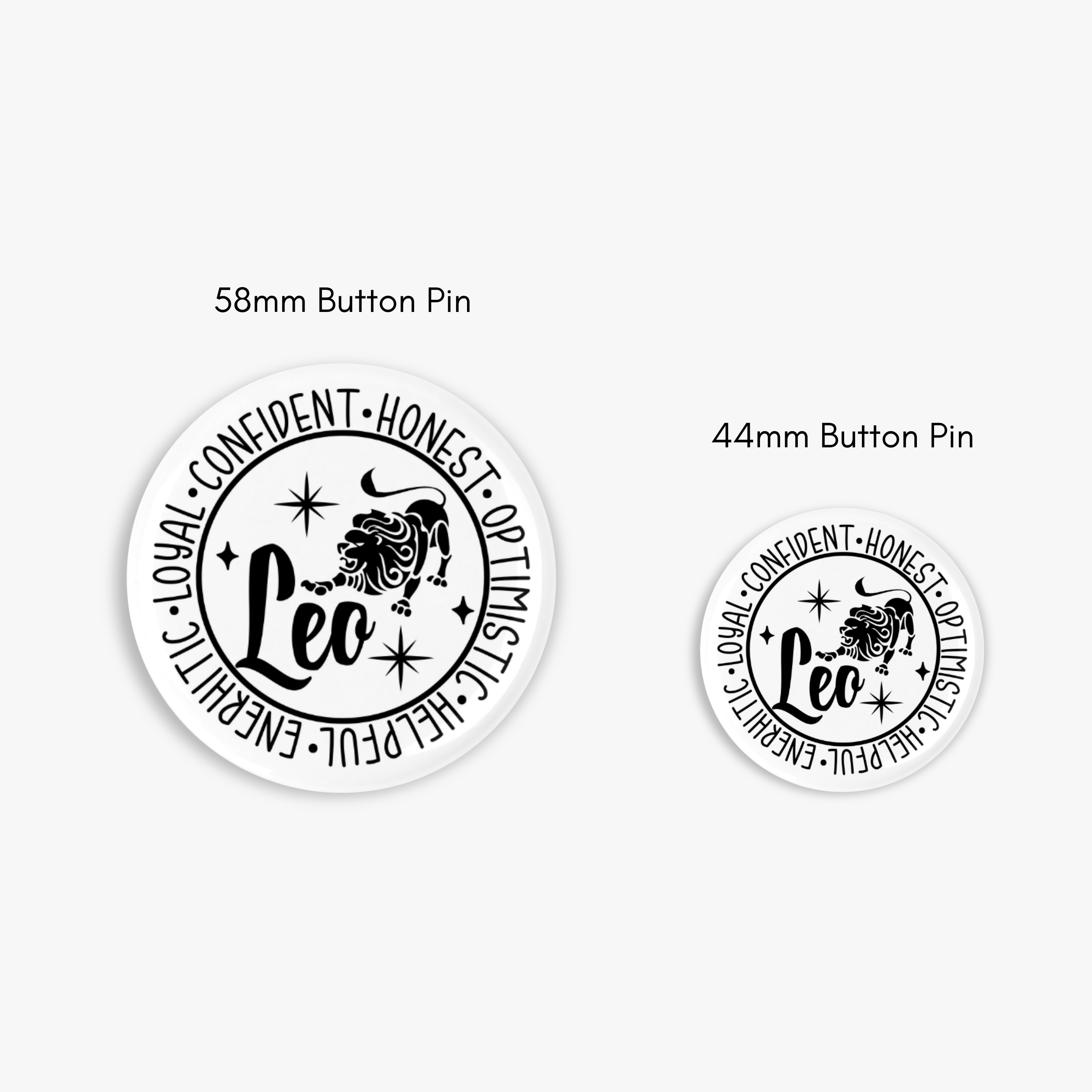 Zodiac Leo Button Pin / Magnet