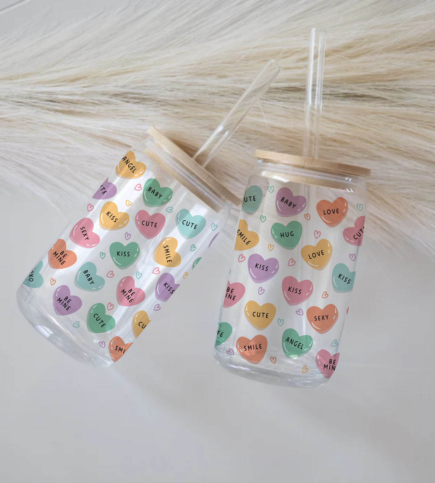 Love Hearts - Glass Tumbler