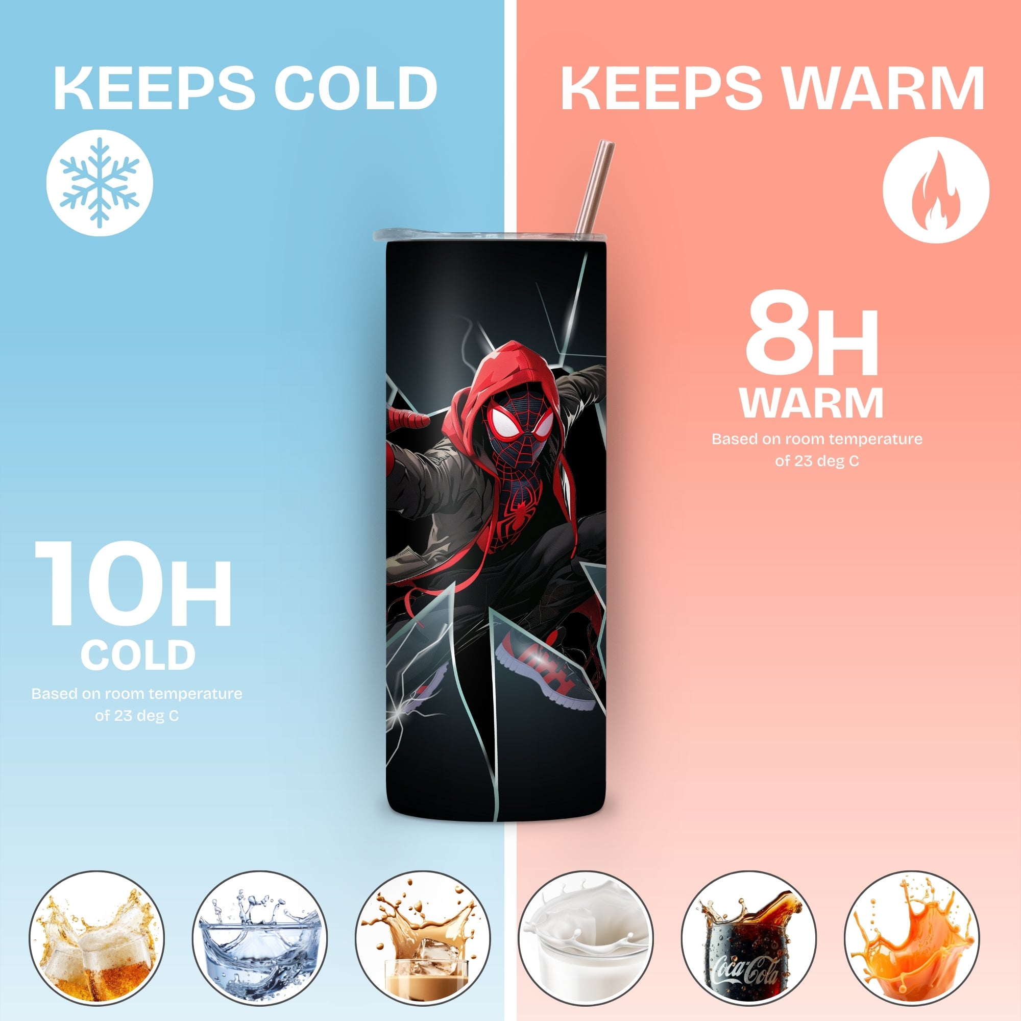 Spiderman Design Stainless Steel Vacuum Insulated Tumbler