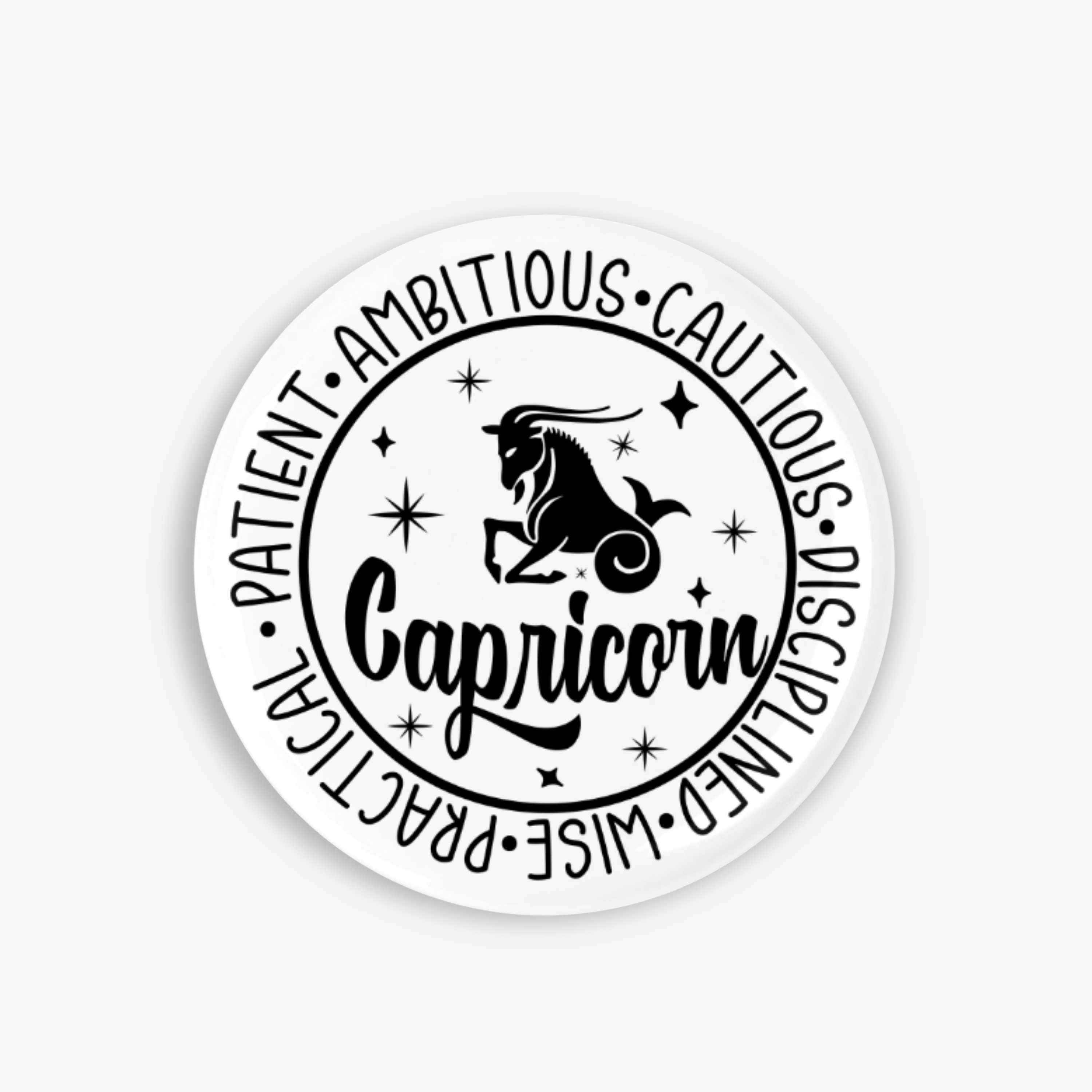 Zodiac Capricorn Button Pin / Magnet