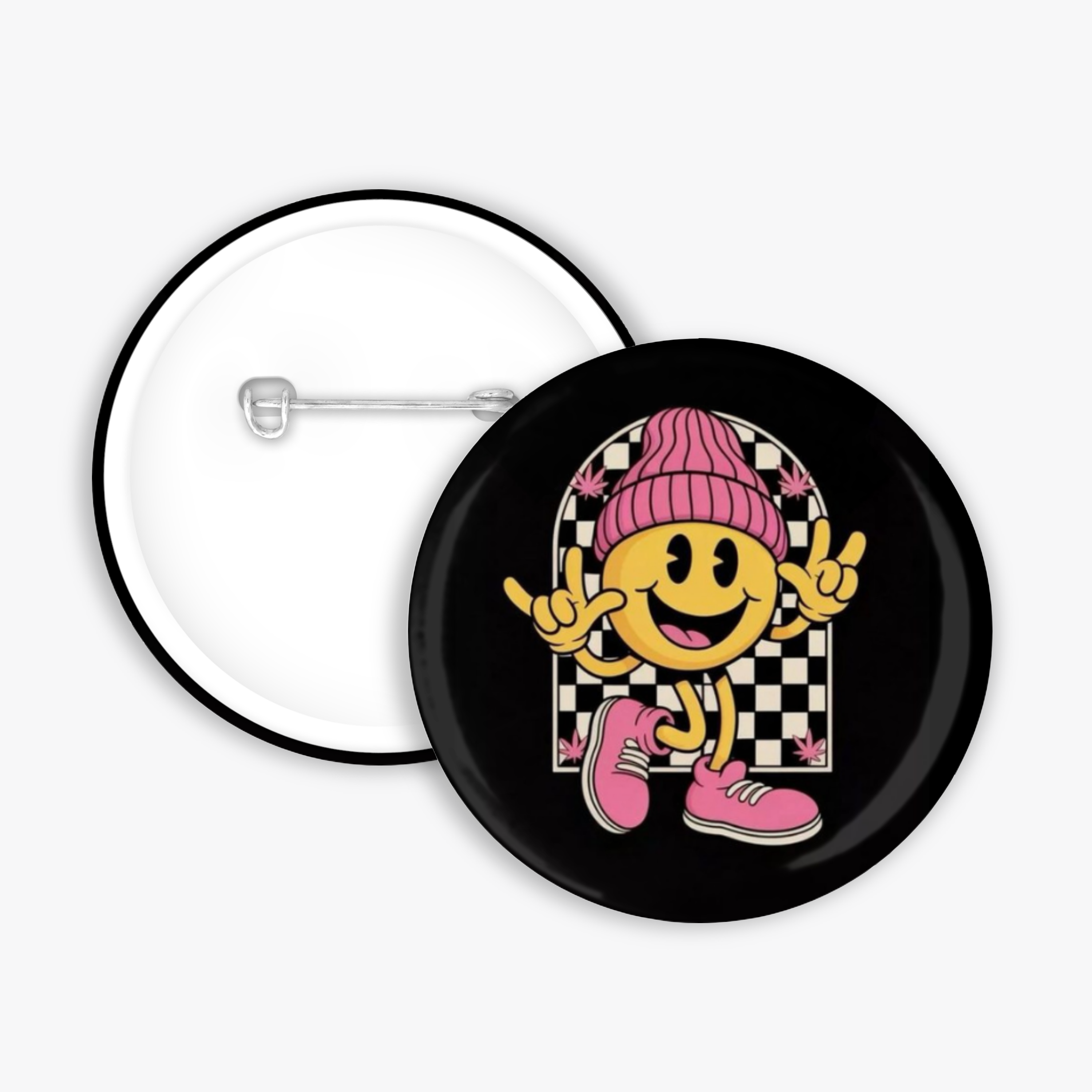 Retro Smiley - Button Pin / Magnet
