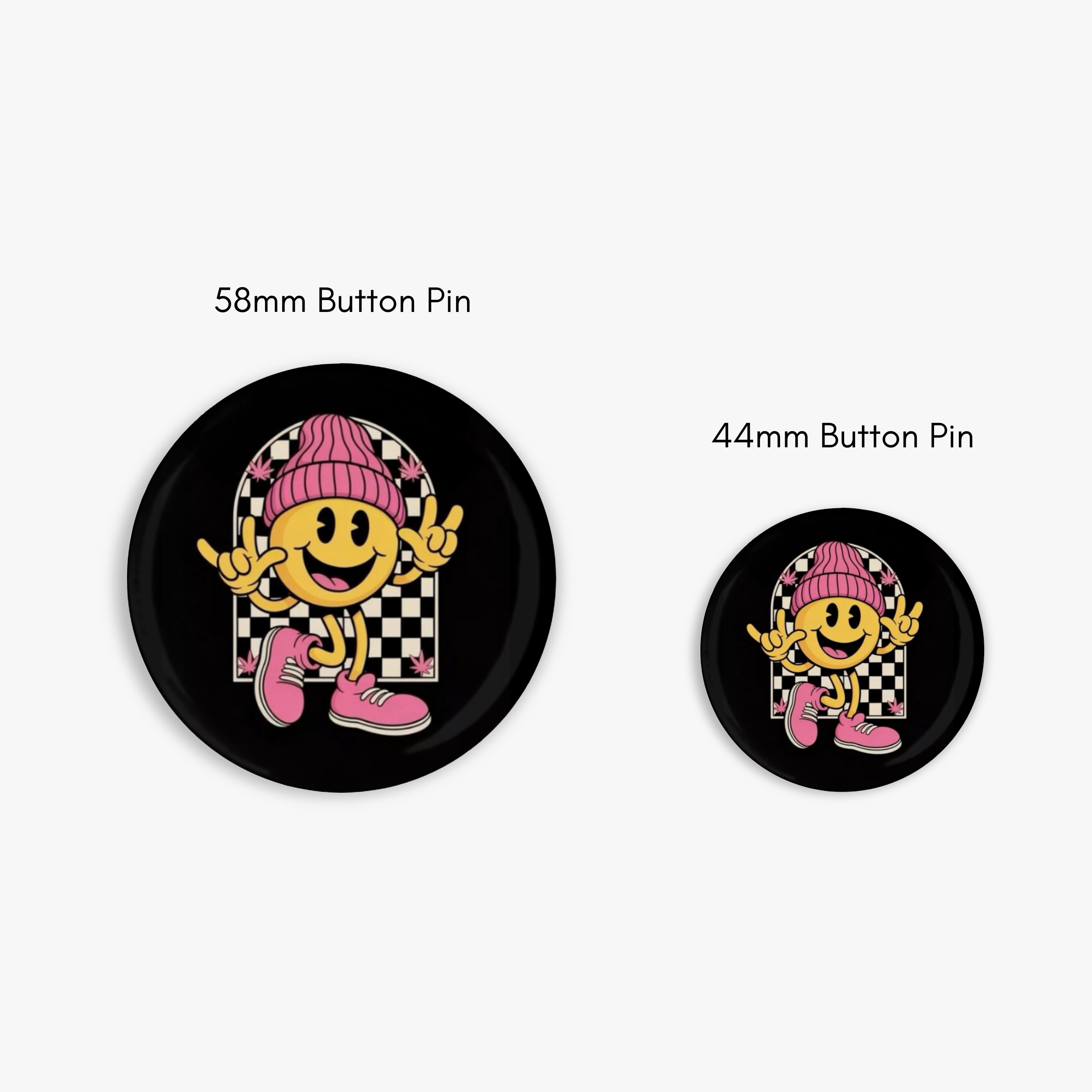 Retro Smiley - Button Pin / Magnet