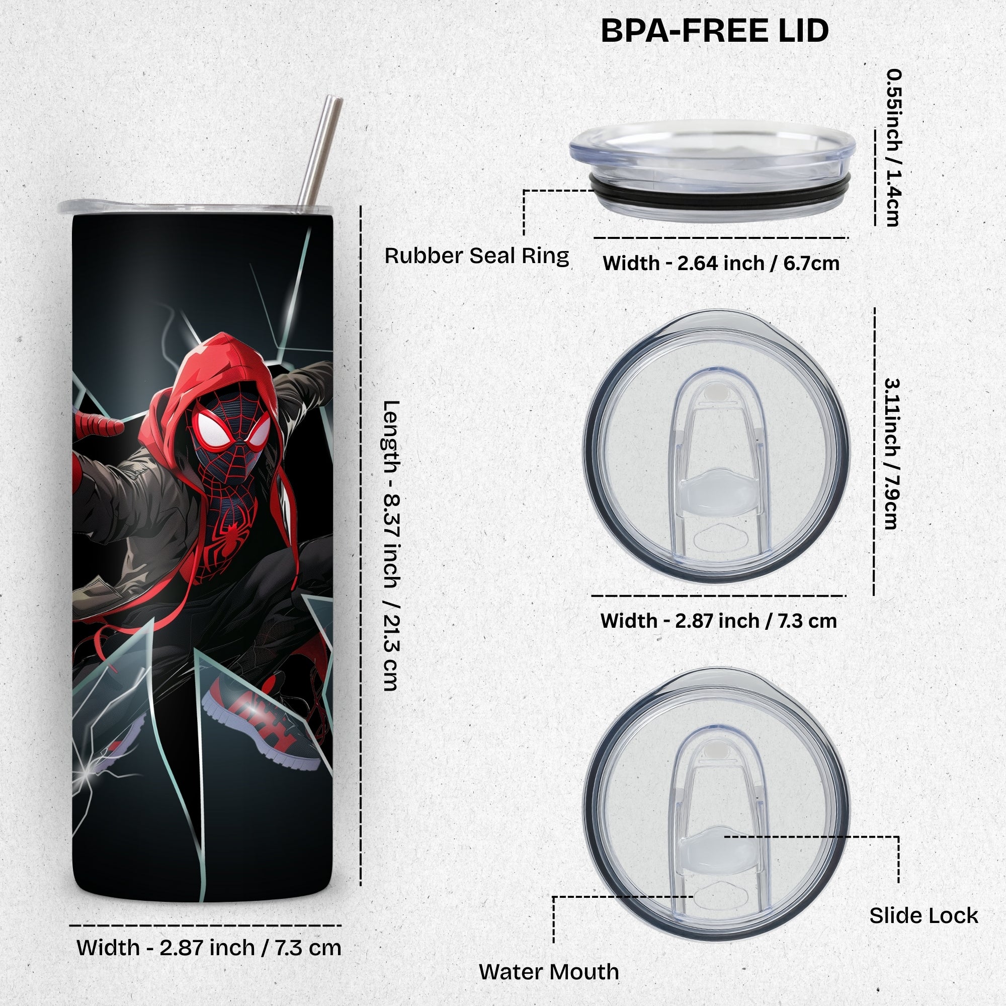 Spiderman Design Stainless Steel Vacuum Insulated Tumbler