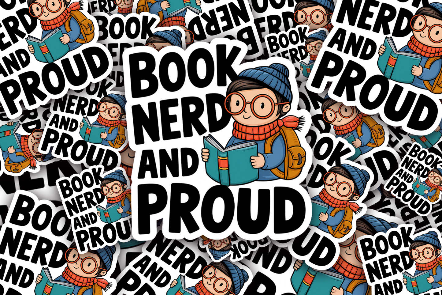 Book Nerd and Proud Vinyl Waterproof Sticker