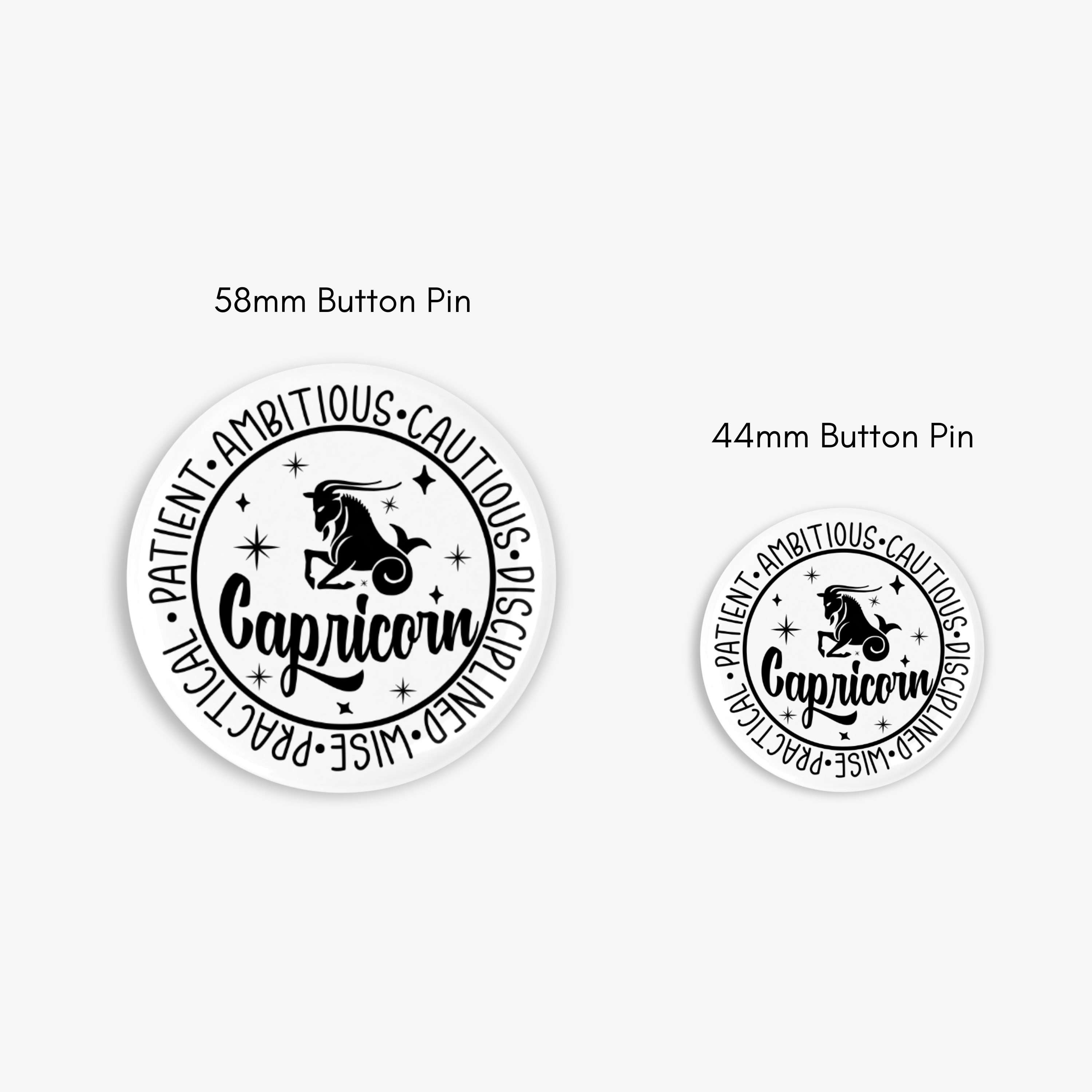 Zodiac Capricorn Button Pin / Magnet