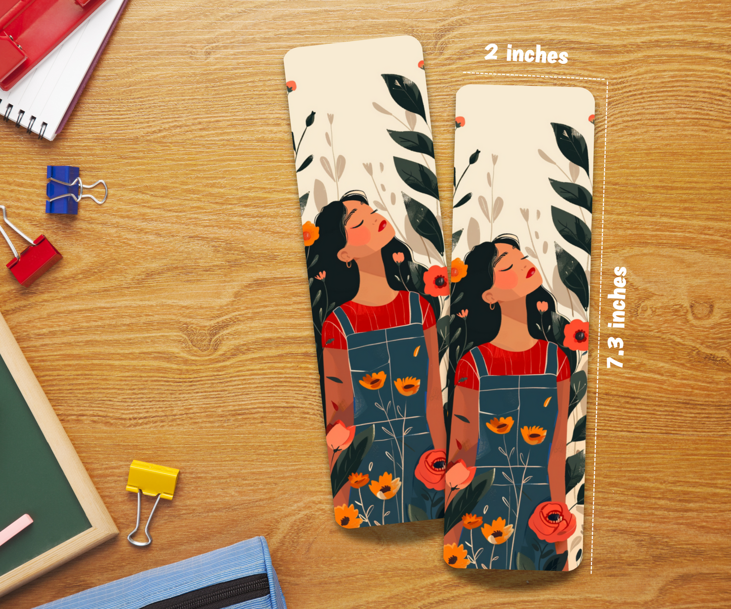 Boho Girl Laminated Bookmark