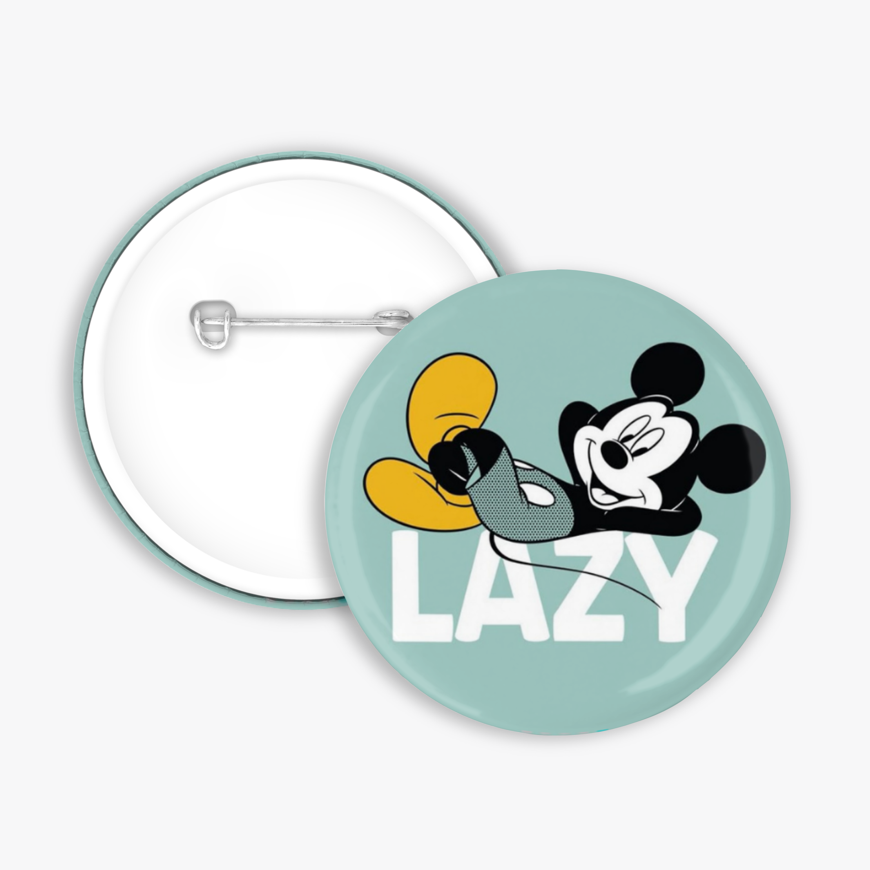 Lazy Mickey - Button Pin / Magnet