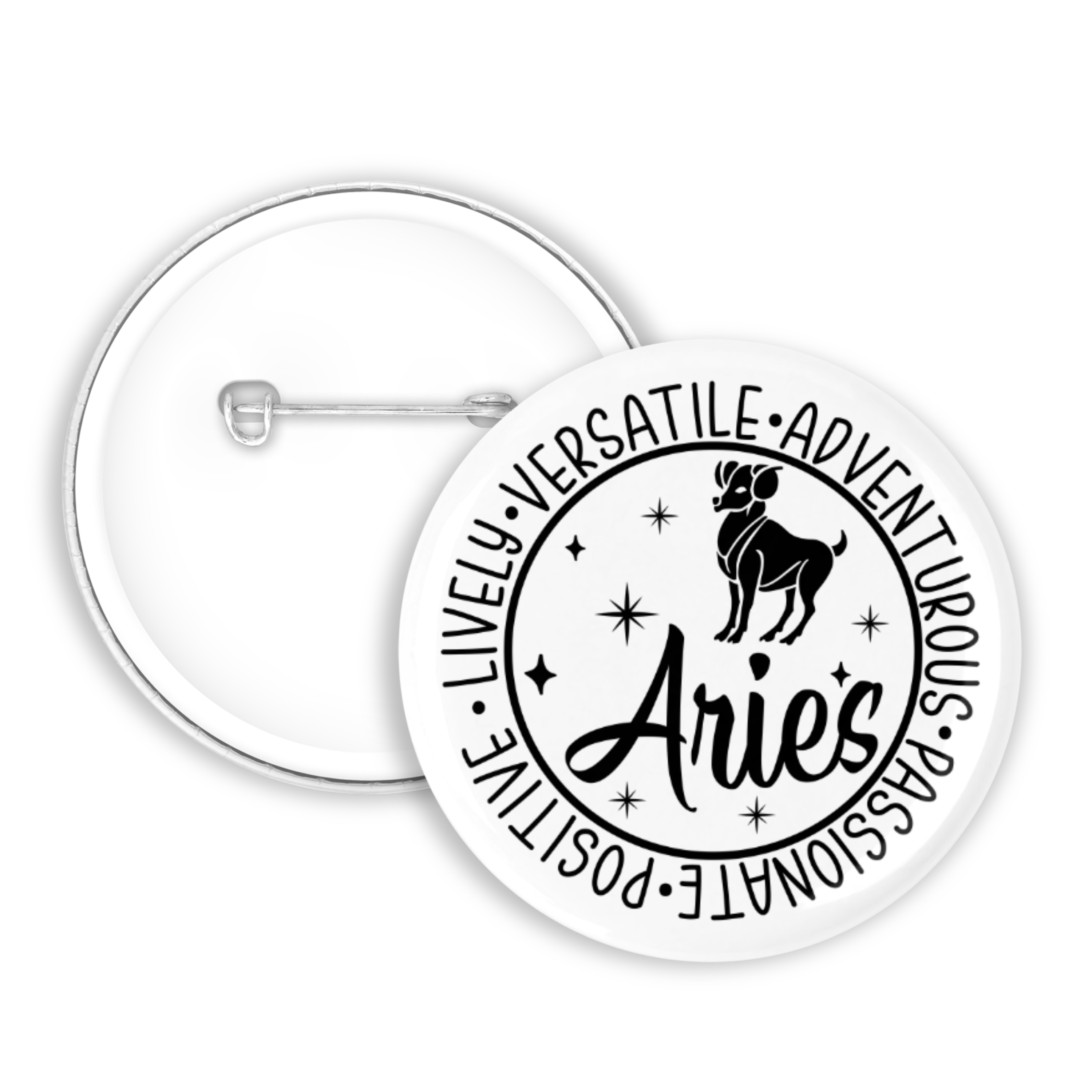 Zodiac Aries Button Pin / Magnet