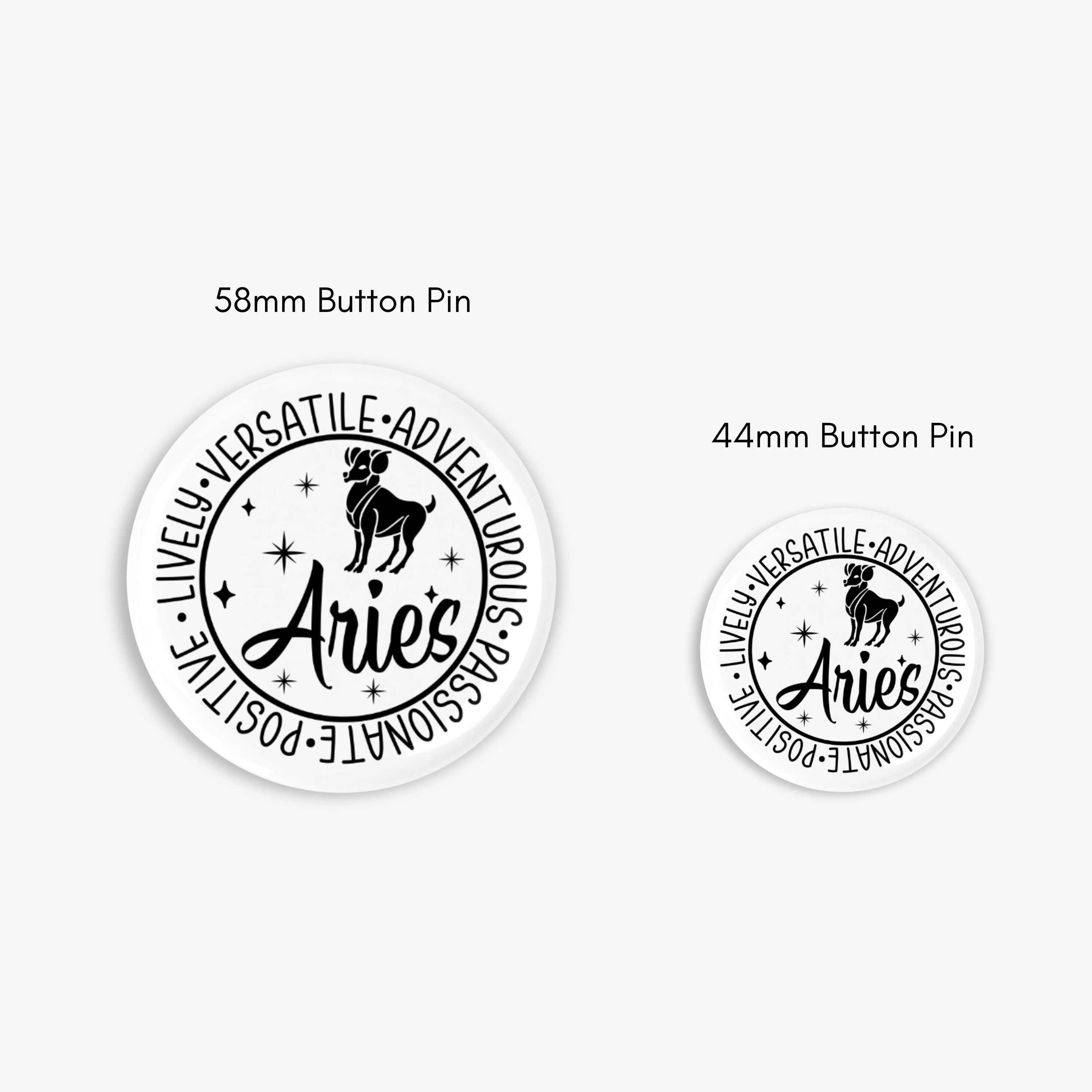 Zodiac Aries Button Pin / Magnet