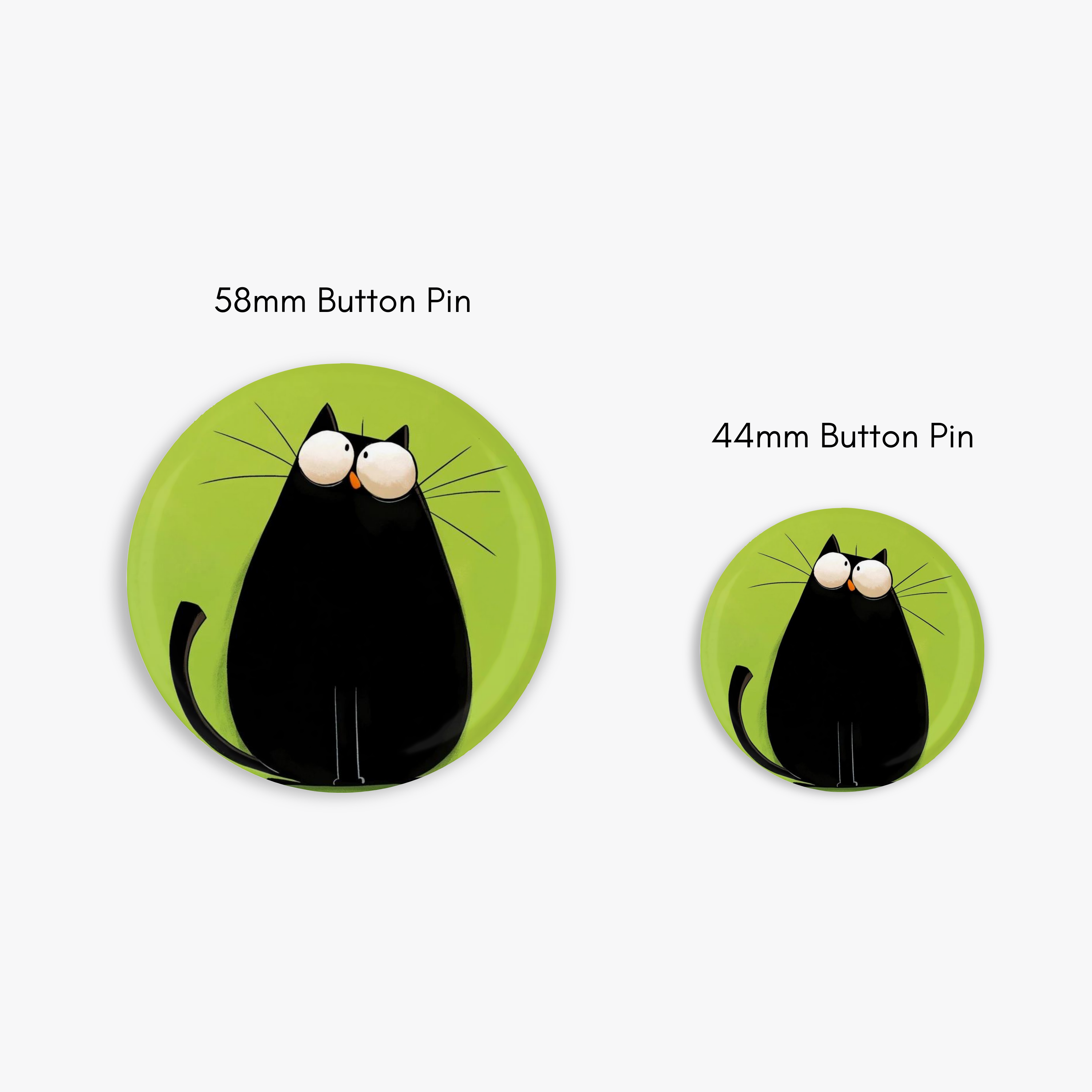 Cute Cat - Button Pin / Magnet