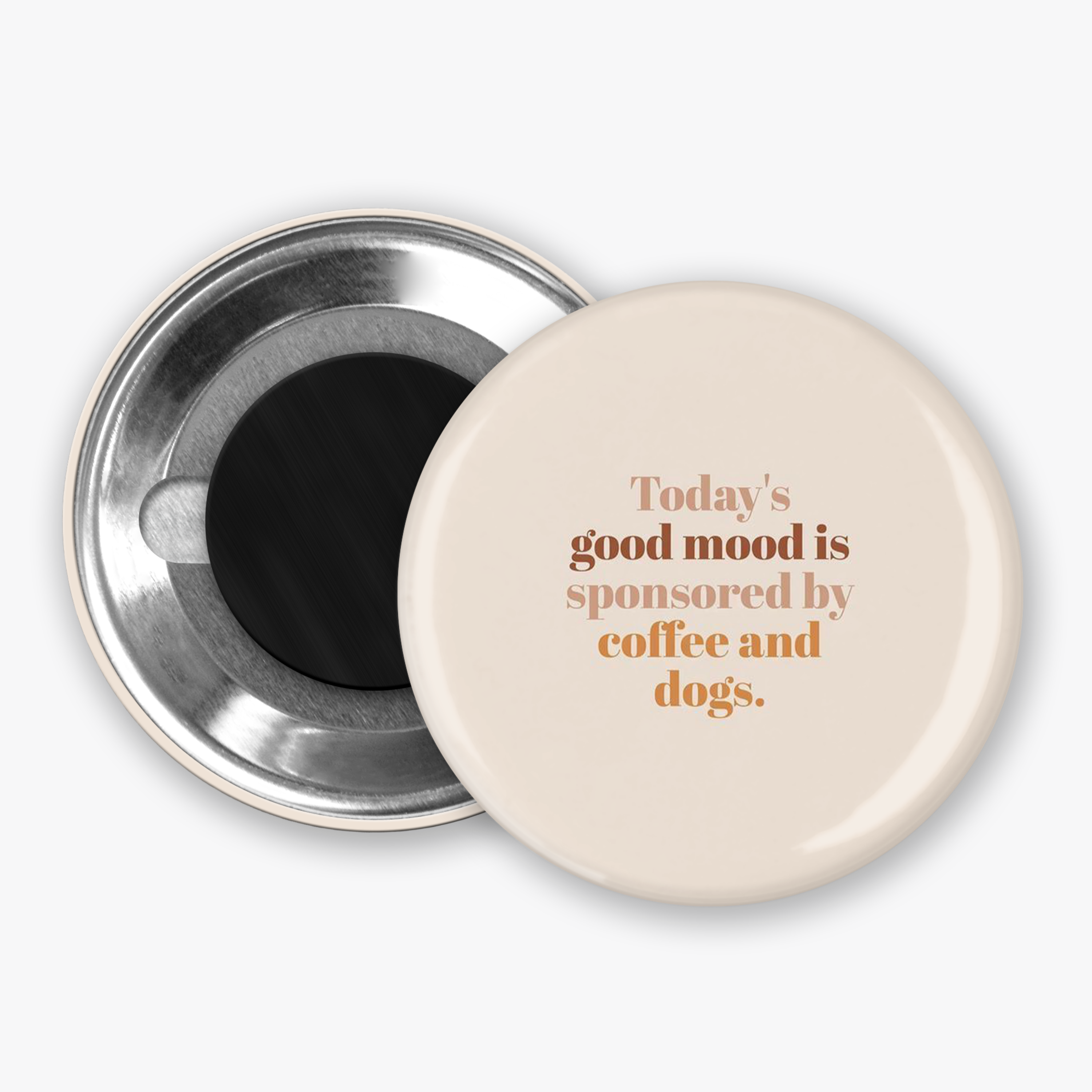 Coffee And Dogs- Button Pin / Magnet