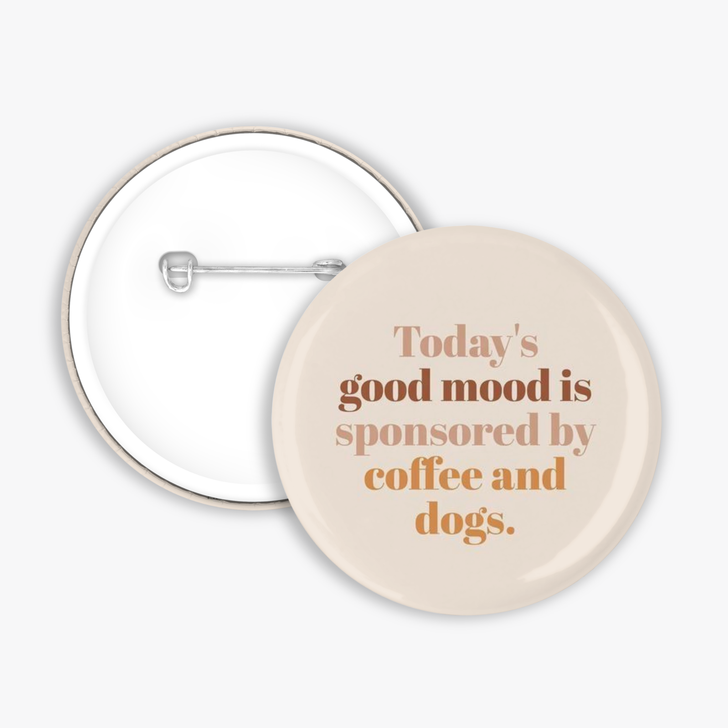 Coffee And Dogs- Button Pin / Magnet