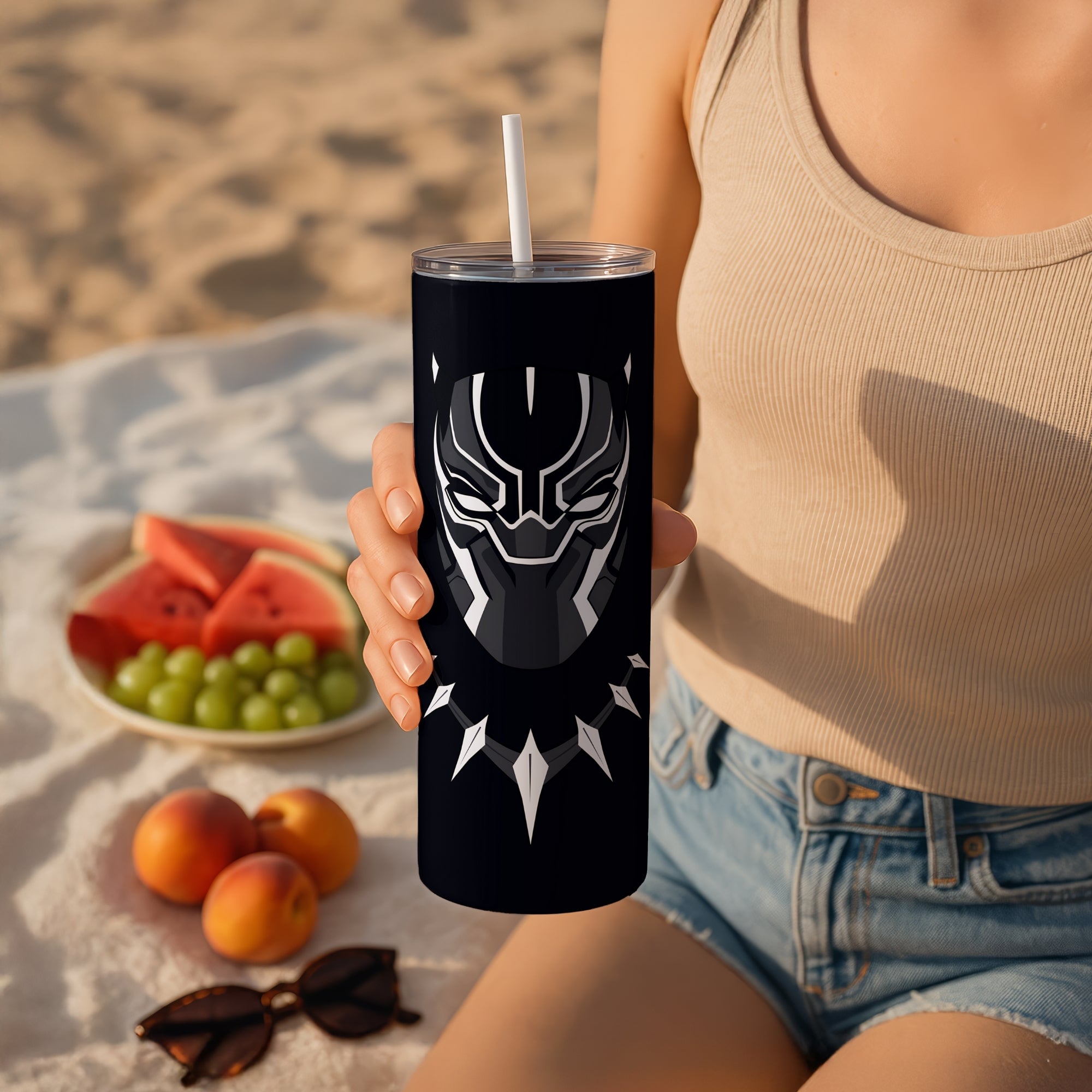 Black Panther Themed Stainless Steel Vacuum Insulated Tumbler