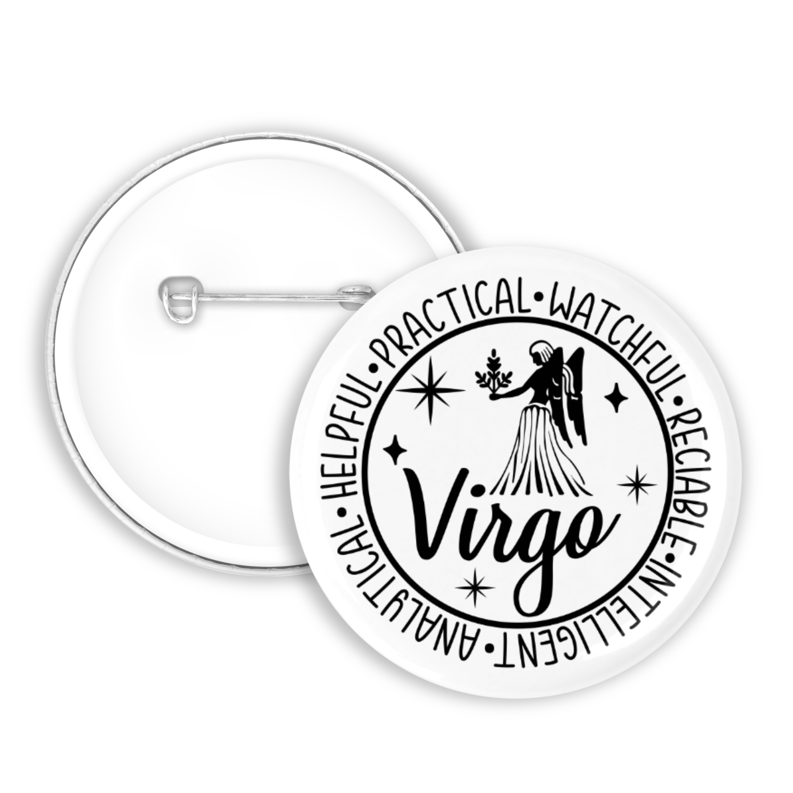 Zodiac Virgo Button Pin / Magnet