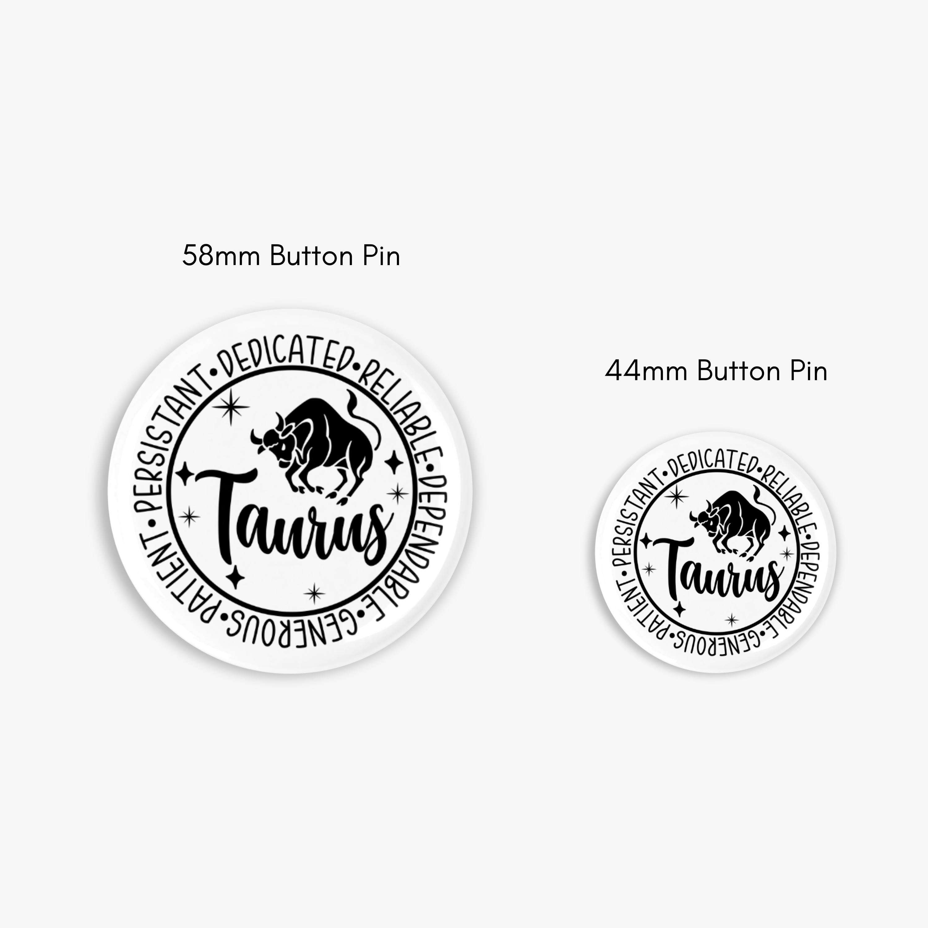 Zodiac Taurus Button Pin / Magnet