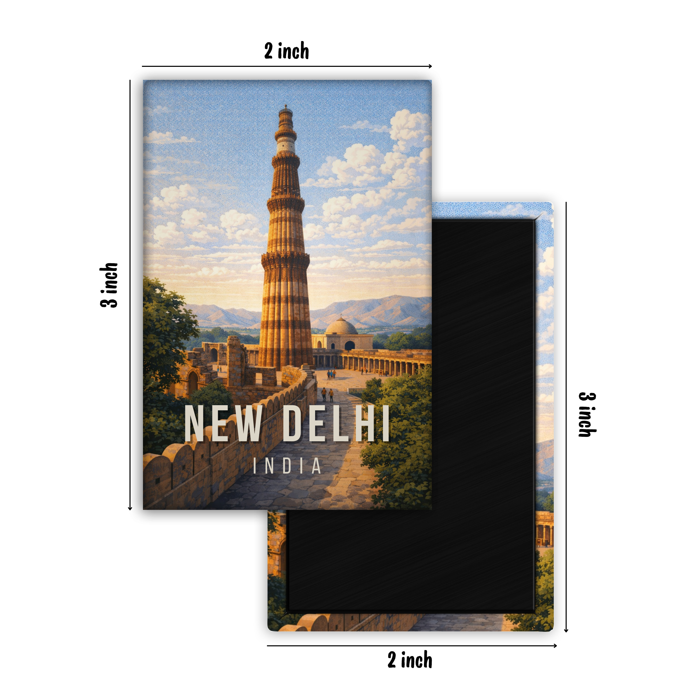 Icons of New Delhi - Fridge Magnet
