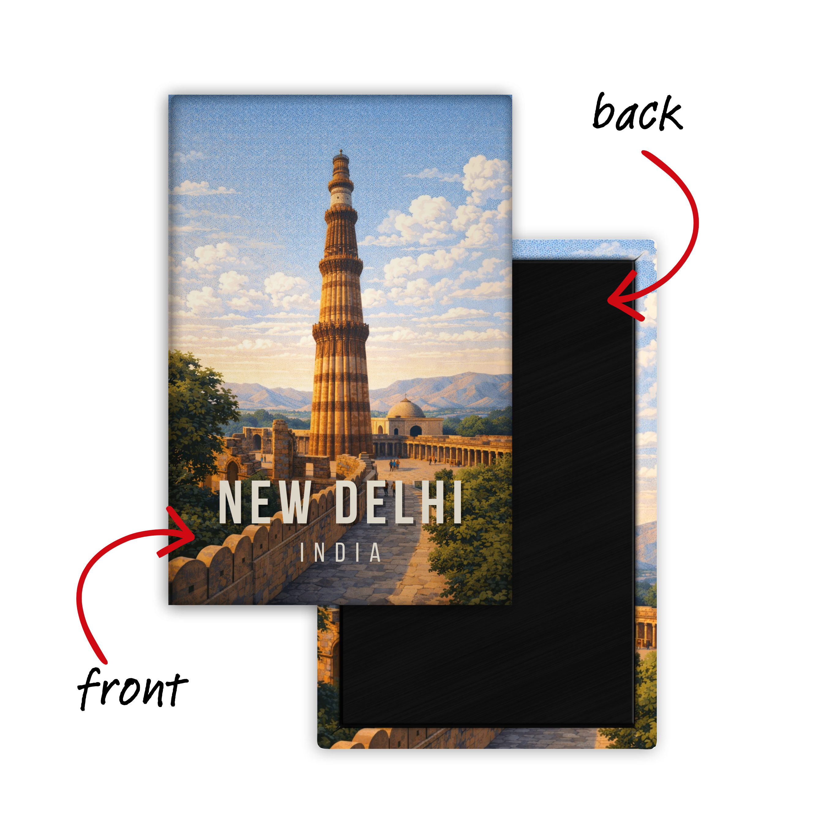 Icons of New Delhi - Fridge Magnet