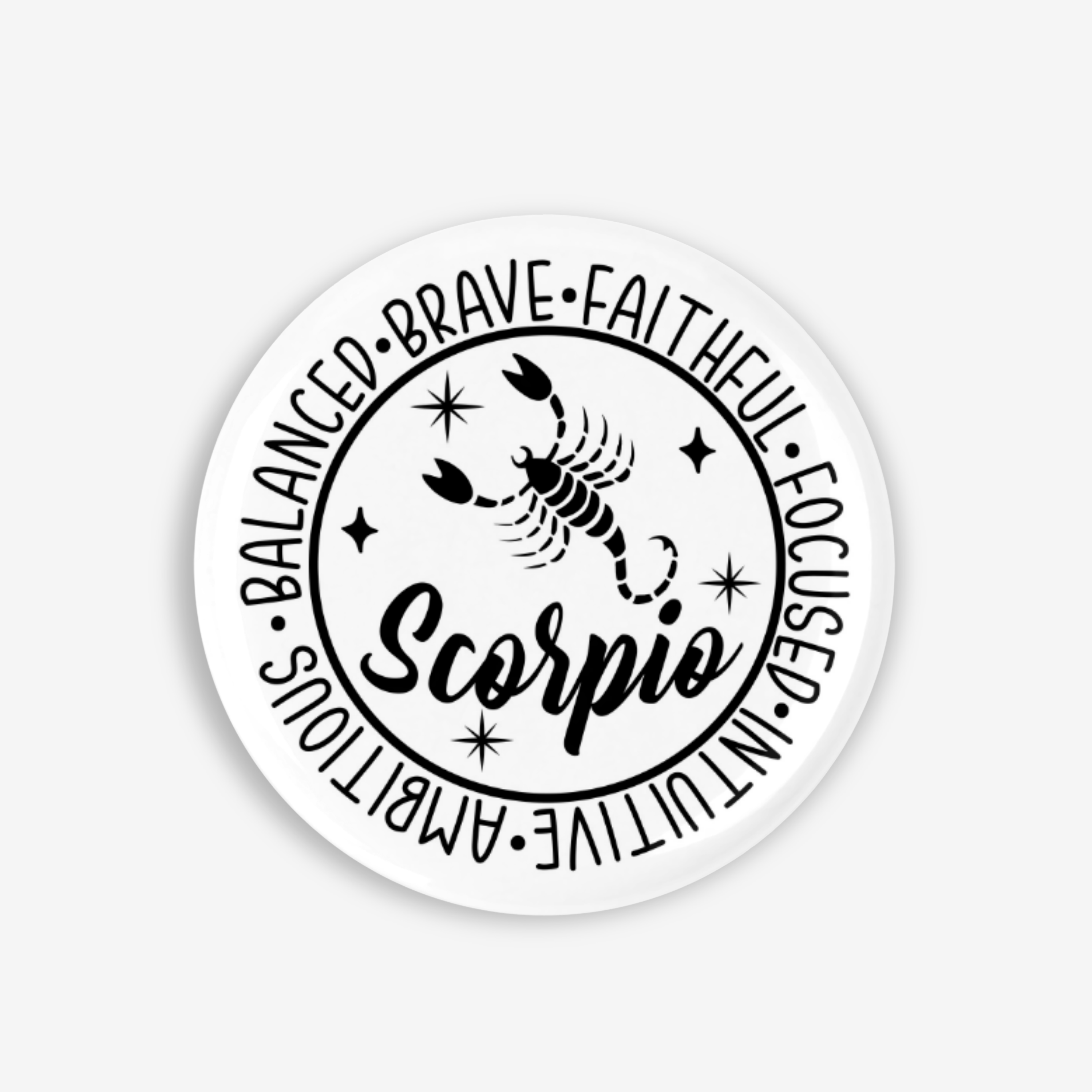 Zodiac Scorpio Button Pin / Magnet