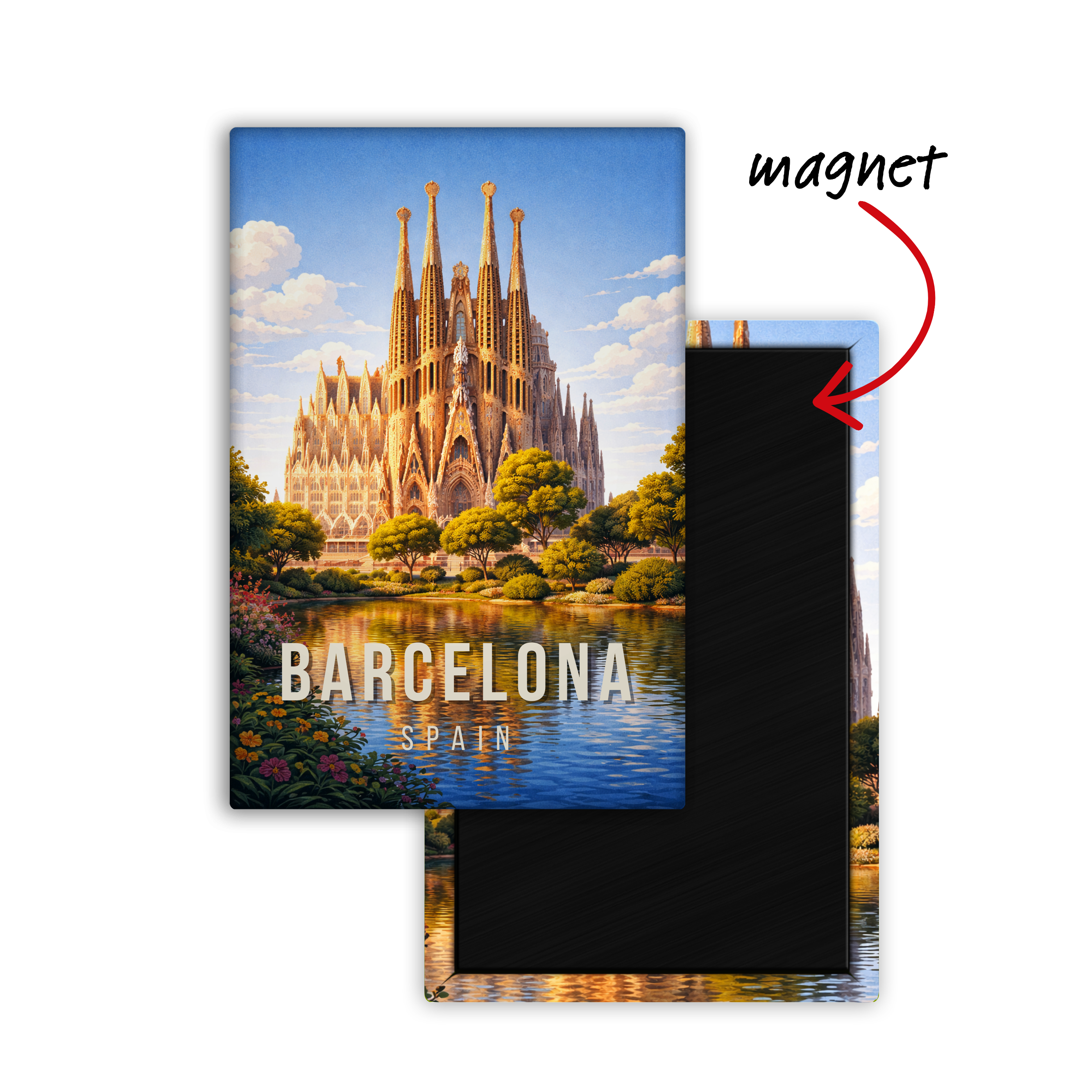 Barcelona, Spain Stories - Fridge Magnet