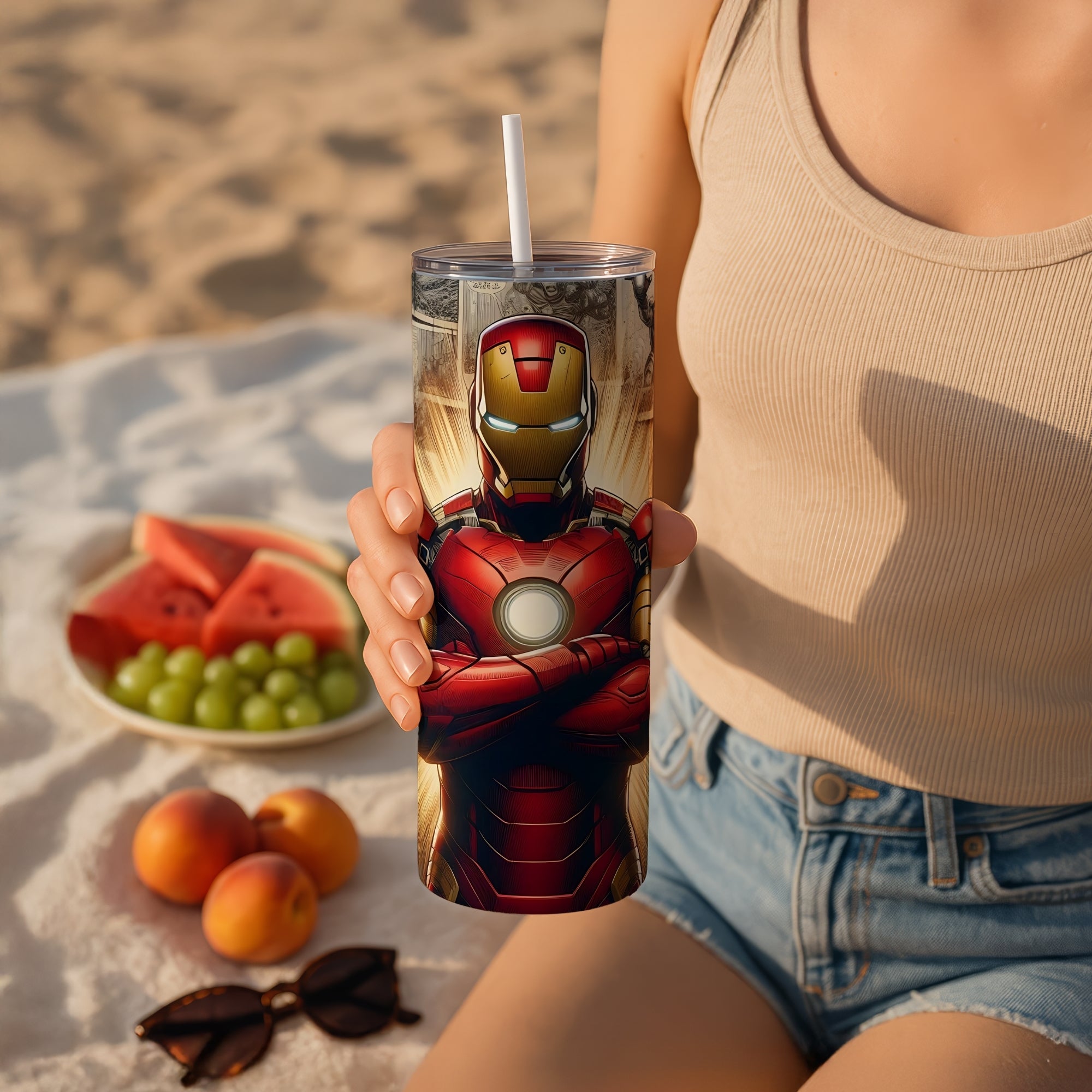 Iron Man Themed Stainless Steel Vacuum Insulated Tumbler