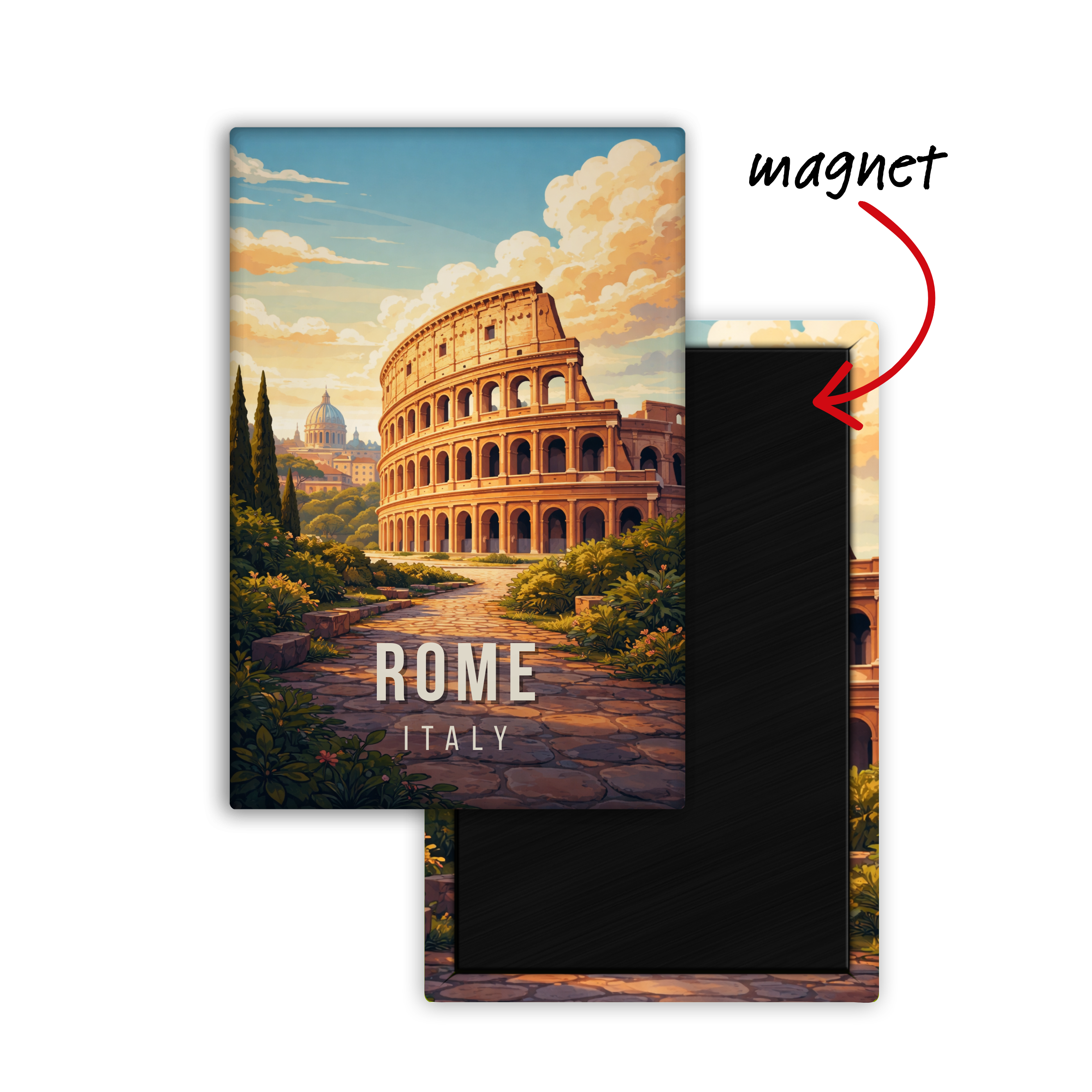 My Heart in Rome, Italy - Fridge Magnet