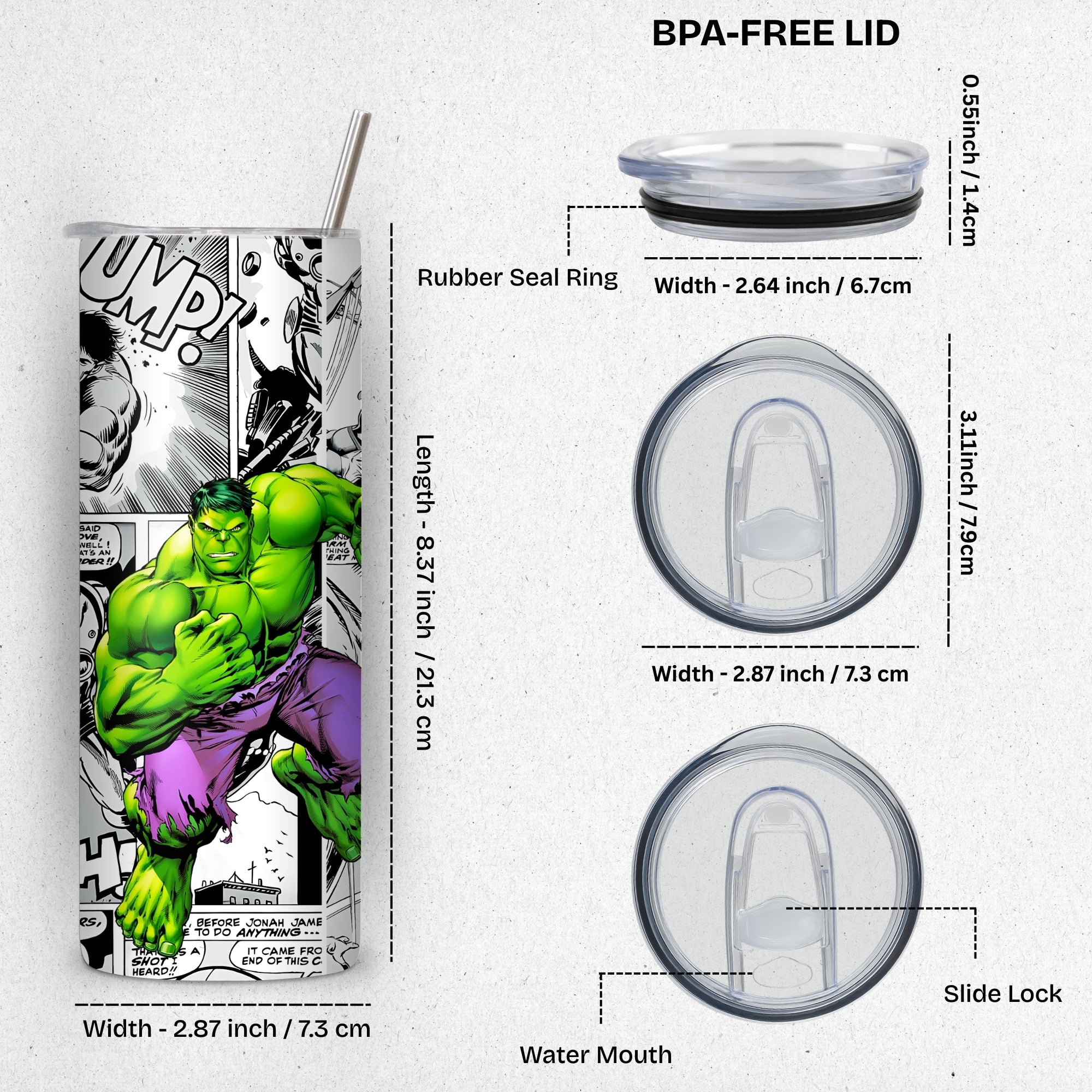 Hulk Themed Stainless Steel Vacuum Insulated Tumbler