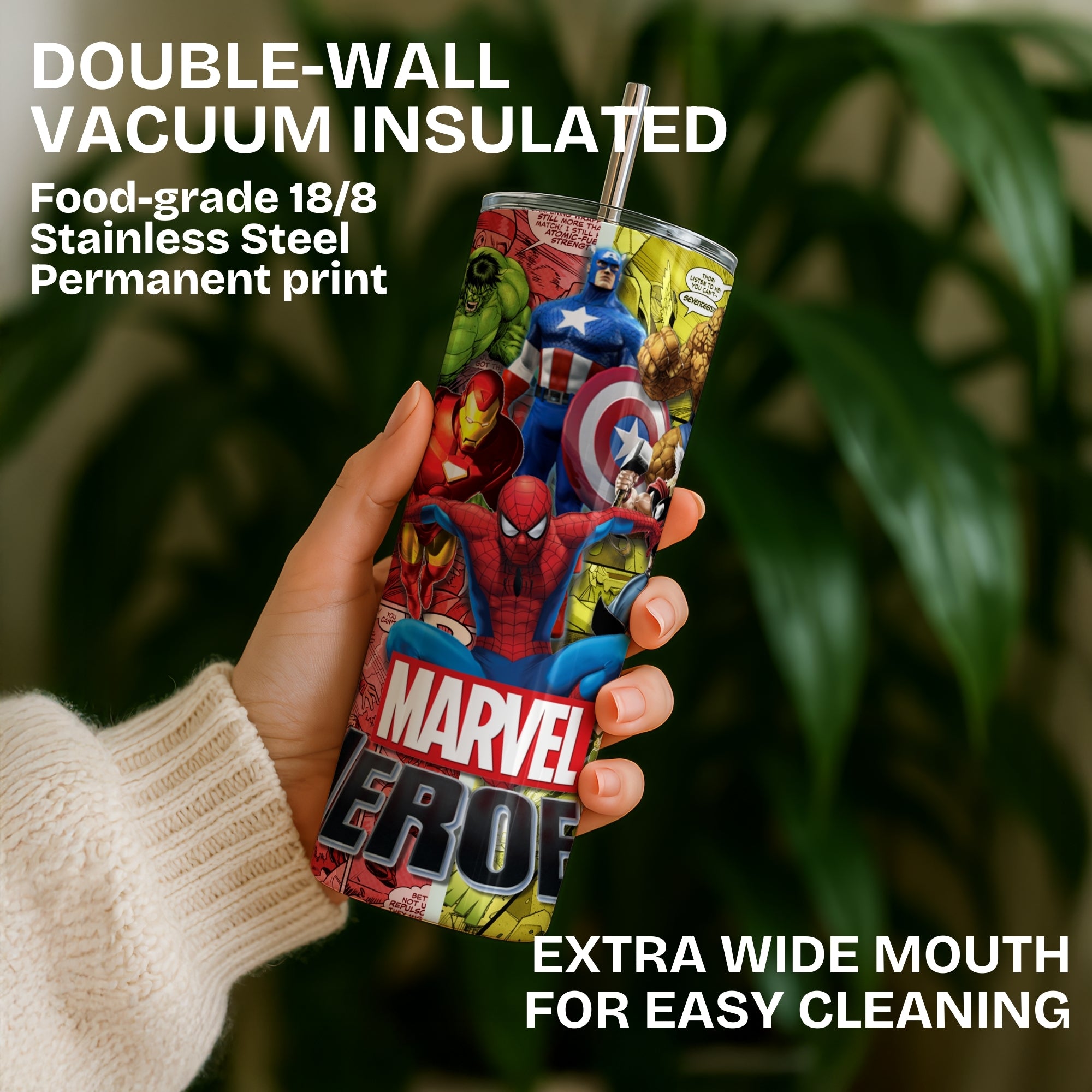 Marvel Themed Stainless Steel Vacuum Insulated Tumbler